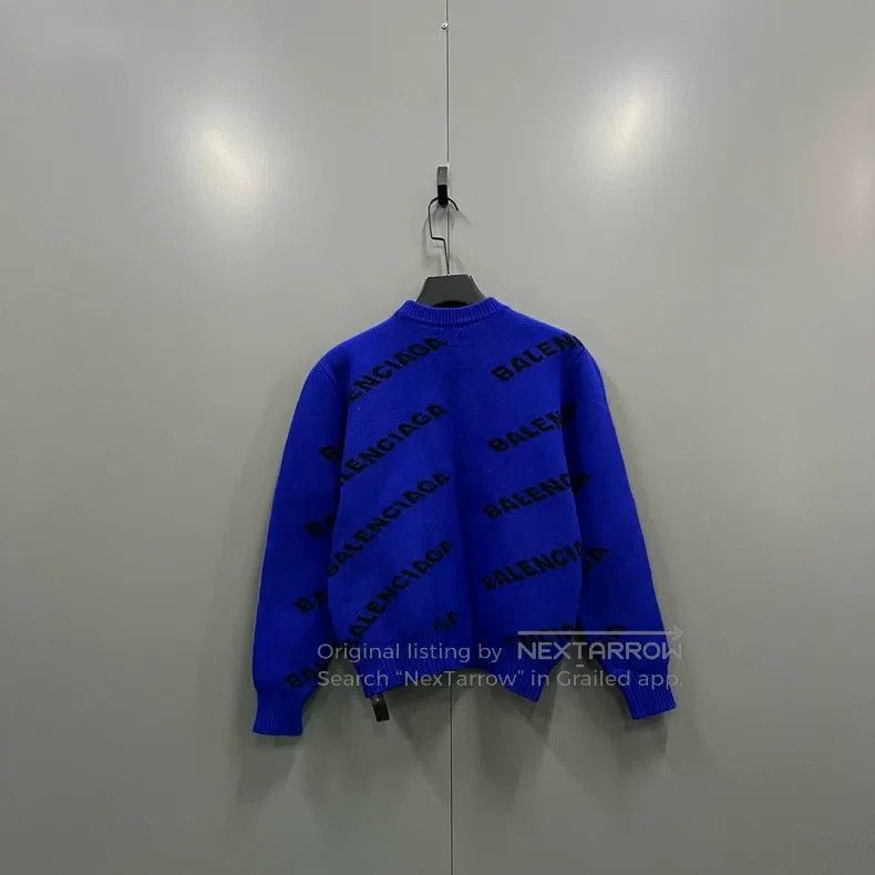 Balenciaga Balenciaga Blue Bullet Screen Logo Sweater Size US XS / EU 42 / 0 - 1 Thumbnail