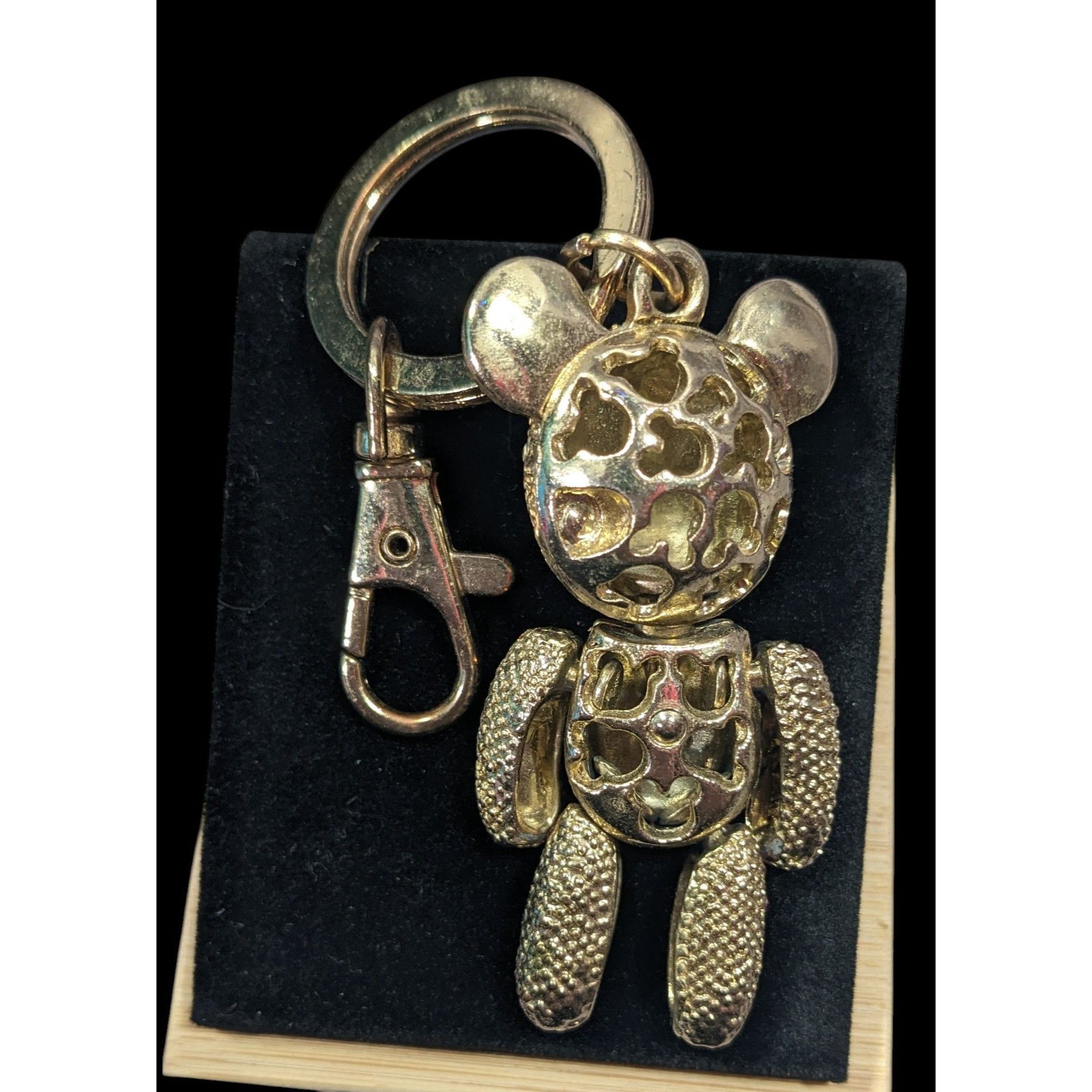 Other Vintage Glam Pink And Gold Tone Rhinestone Articulated Bear Size ONE SIZE - 2 Thumbnail