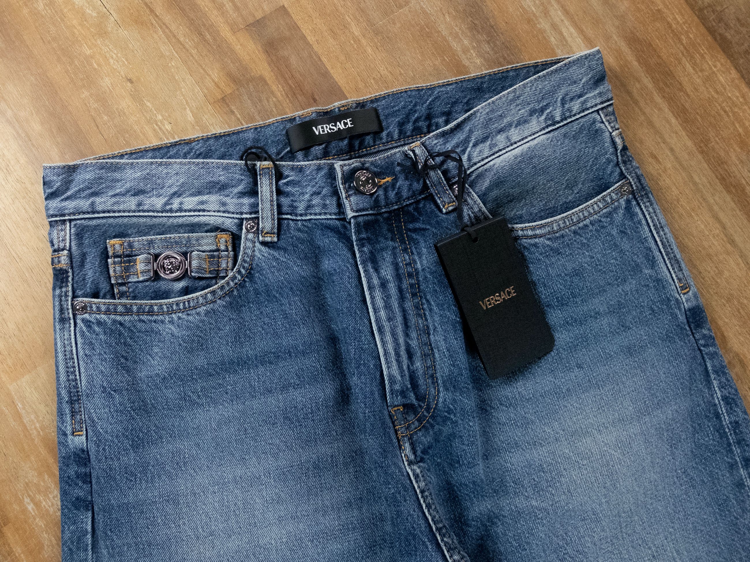 Versace VERSACE blue jeans with barocco print lower cuffs Size 32 q Size US 32 / EU 48 - 5 Thumbnail