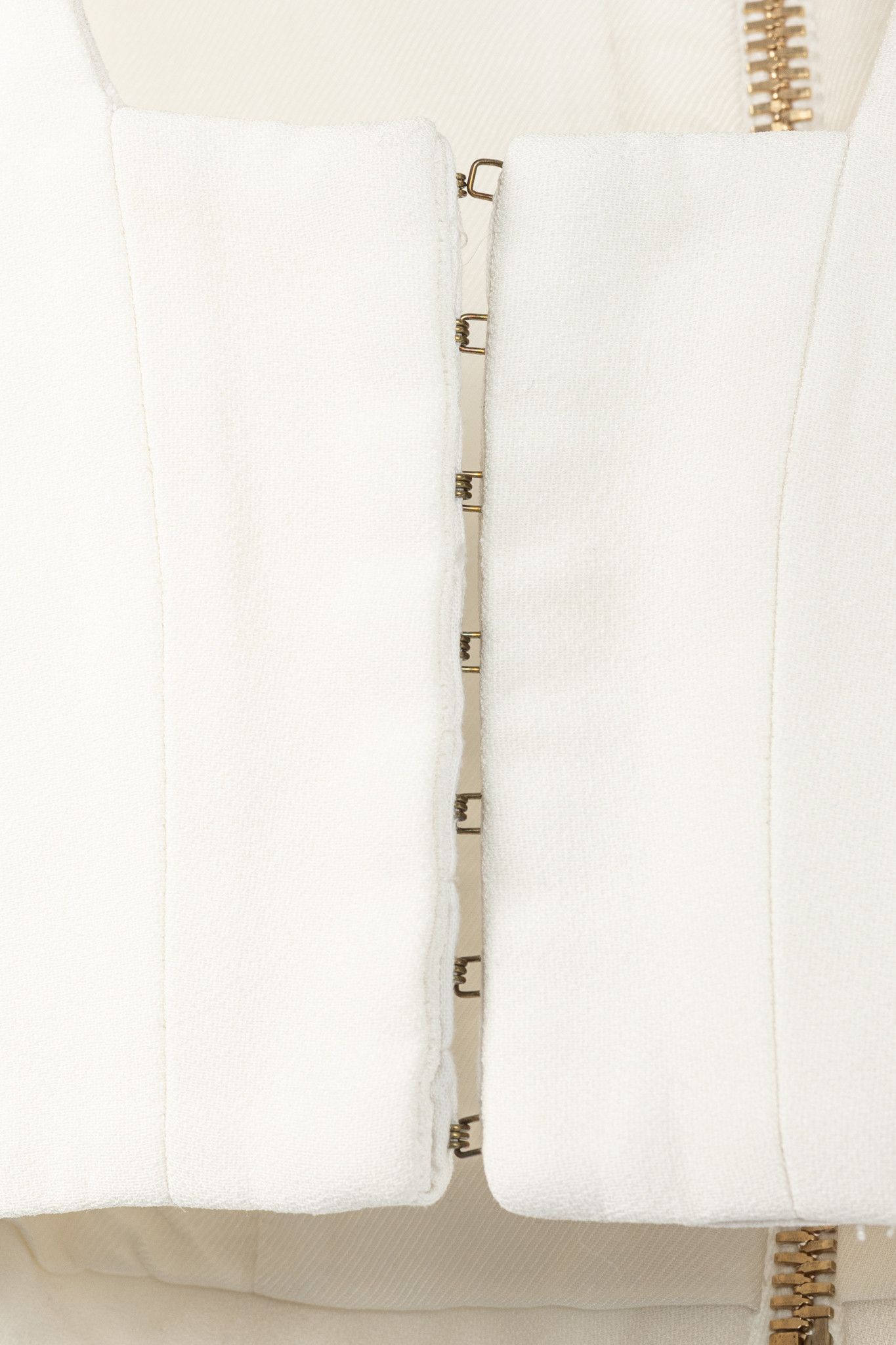 Balmain Balmain White Crepe Square-Neck Cropped Bustier Size XS / US 0-2 / IT 36-38 - 6 Thumbnail