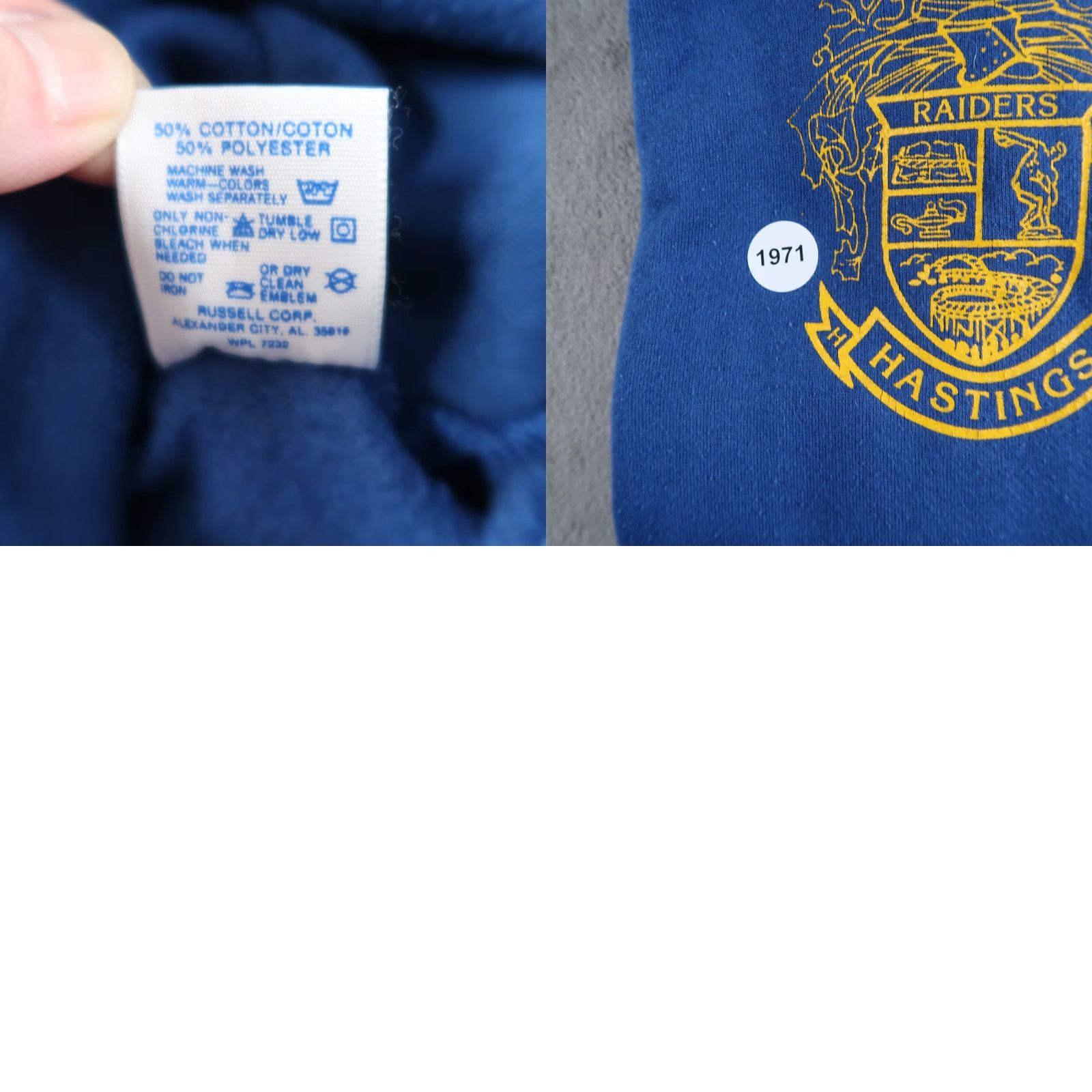 Jerzees VINTAGE Hastings Raiders Minnesota Sweatshirt Hoodie Sz XL Made In USA Blue Nike? Size US XL / EU 56 / 4 - 9 Thumbnail