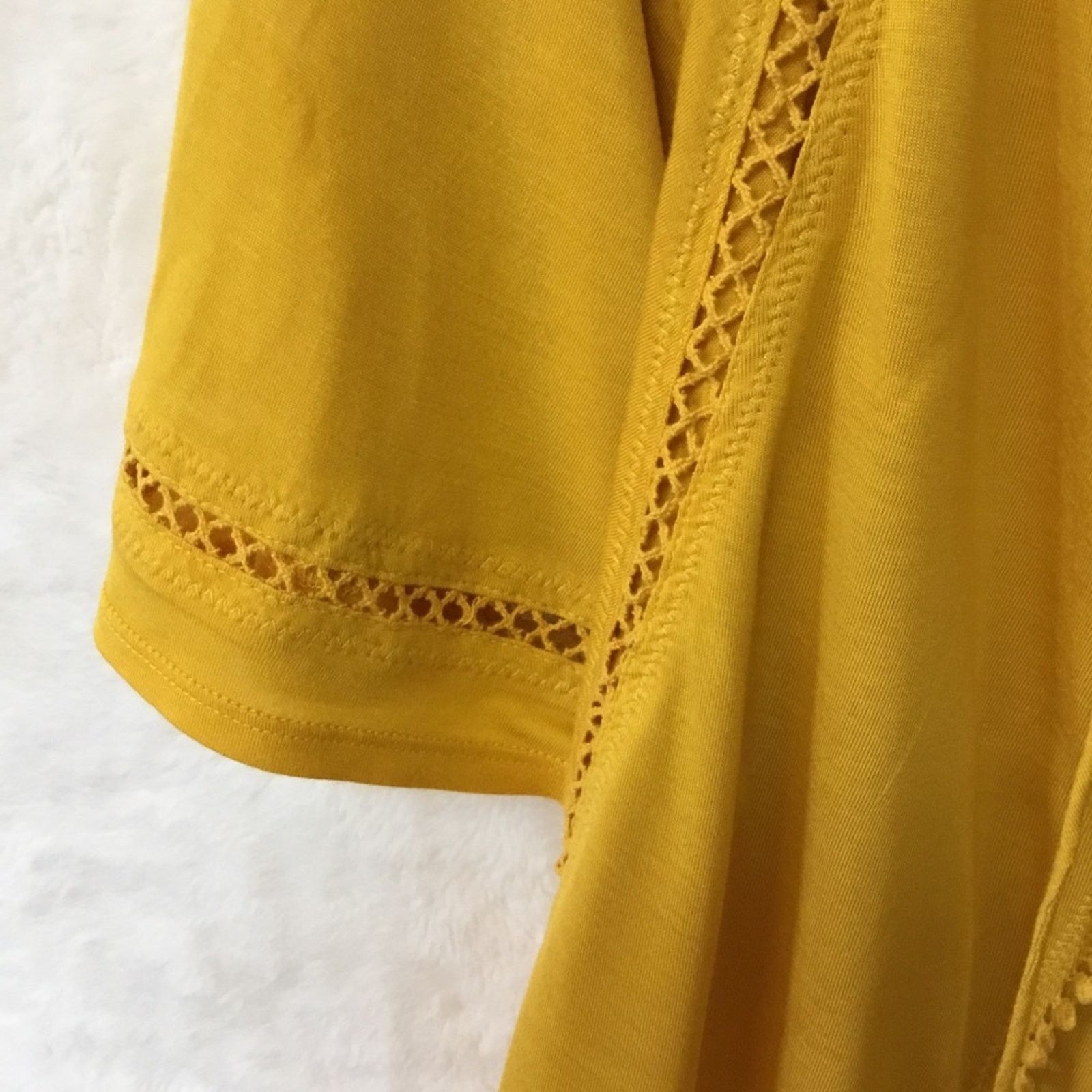 Other Anthropologie One September Yellow Embroidered Shirt Size S / US 4 / IT 40 - 4 Thumbnail