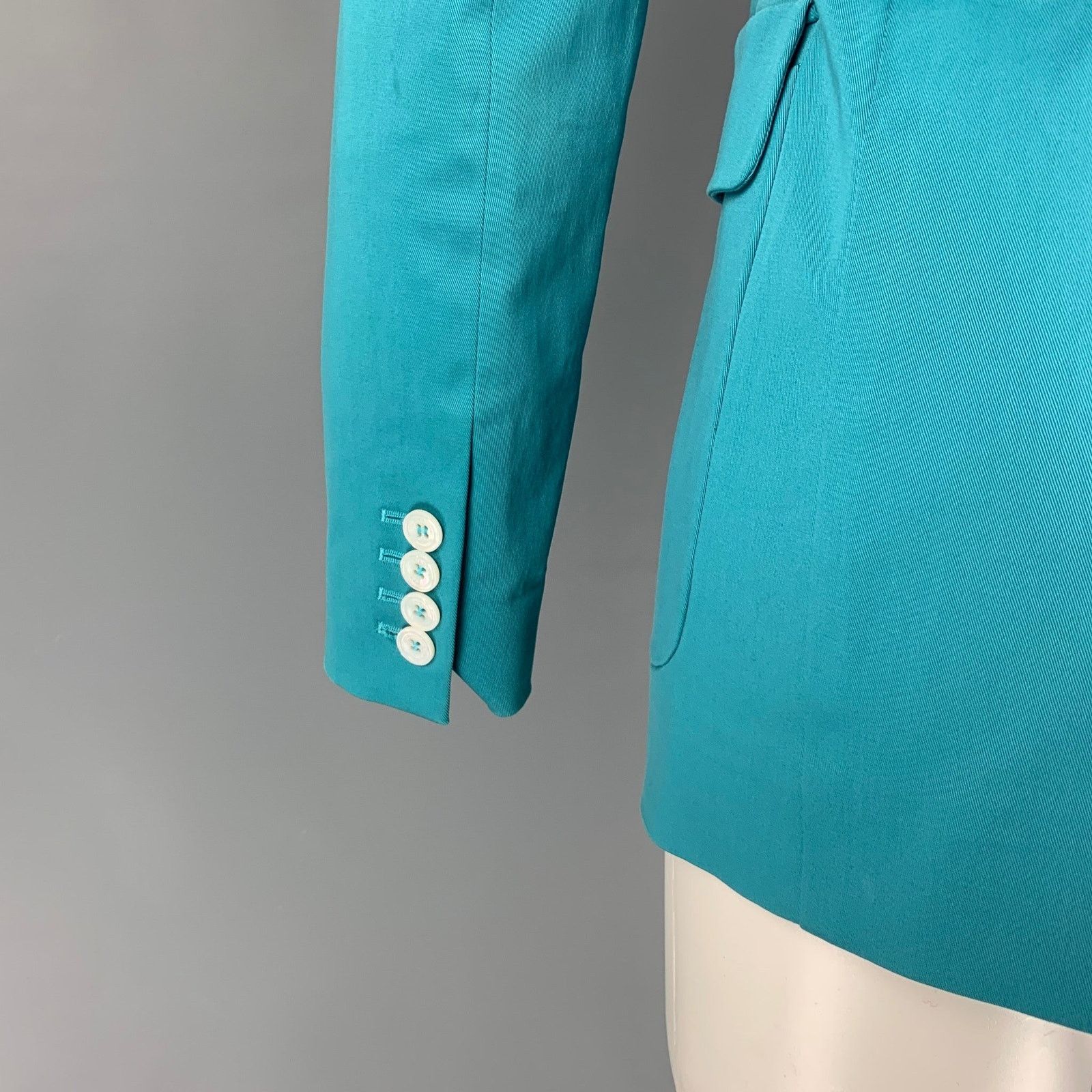 Dsquared2 DSQUARED2 Size 8 Teal Cotton Jacket Blazer Size M / US 6-8 / IT 42-44 - 4 Thumbnail