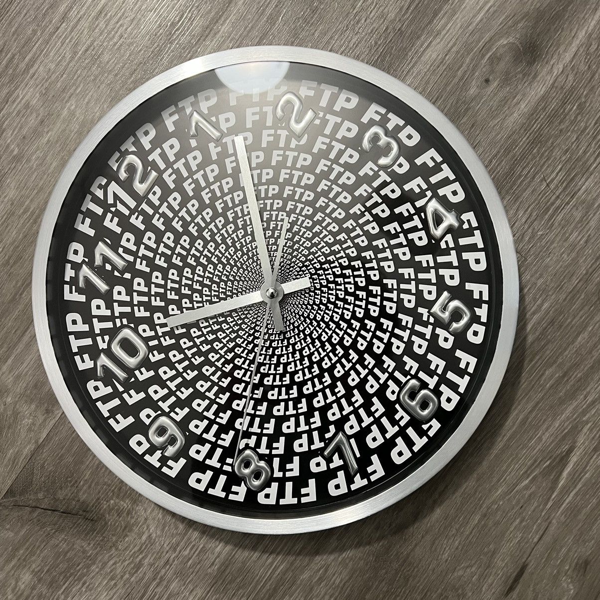 Pre-owned Fuck The Population Ftp Spiral Wall Clock In Black
