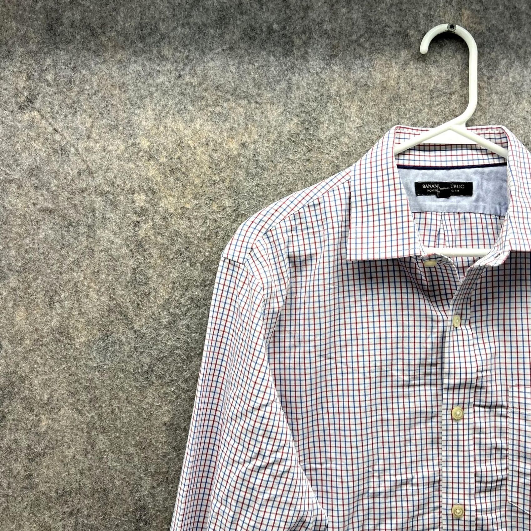 Banana Republic Banana Republic Shirt Men Medium White Red Casual Button Down Check Non Iron Regular Sleeve Long Sleeve/Collar-Down Button-Up Size US M / EU 48-50 / 2 - 7 Thumbnail