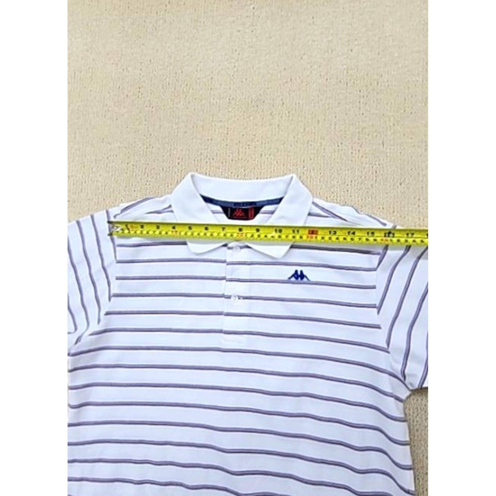 Kappa Robe Di Kappa Men’s Polo Short Sleeve White Striped Cotton Medium Size US M / EU 48-50 / 2 - 5 Thumbnail