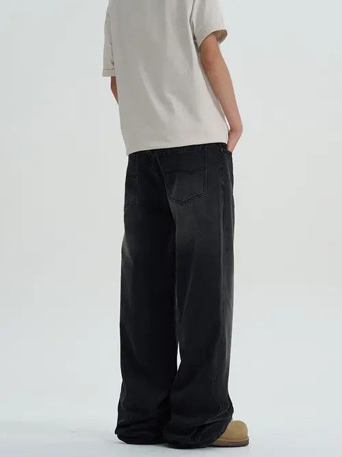 Japanese Brand Mayumi x Hanai Black Washed Baggy Denim Jeans Size US 33 - 5 Thumbnail
