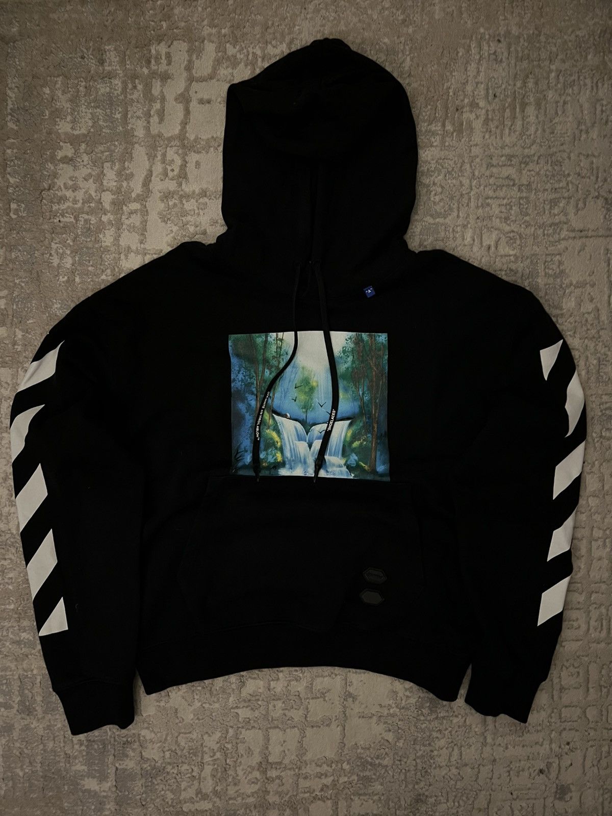 Off White OFF WHITE Diag Waterfall Hoodie FW19 Grailed