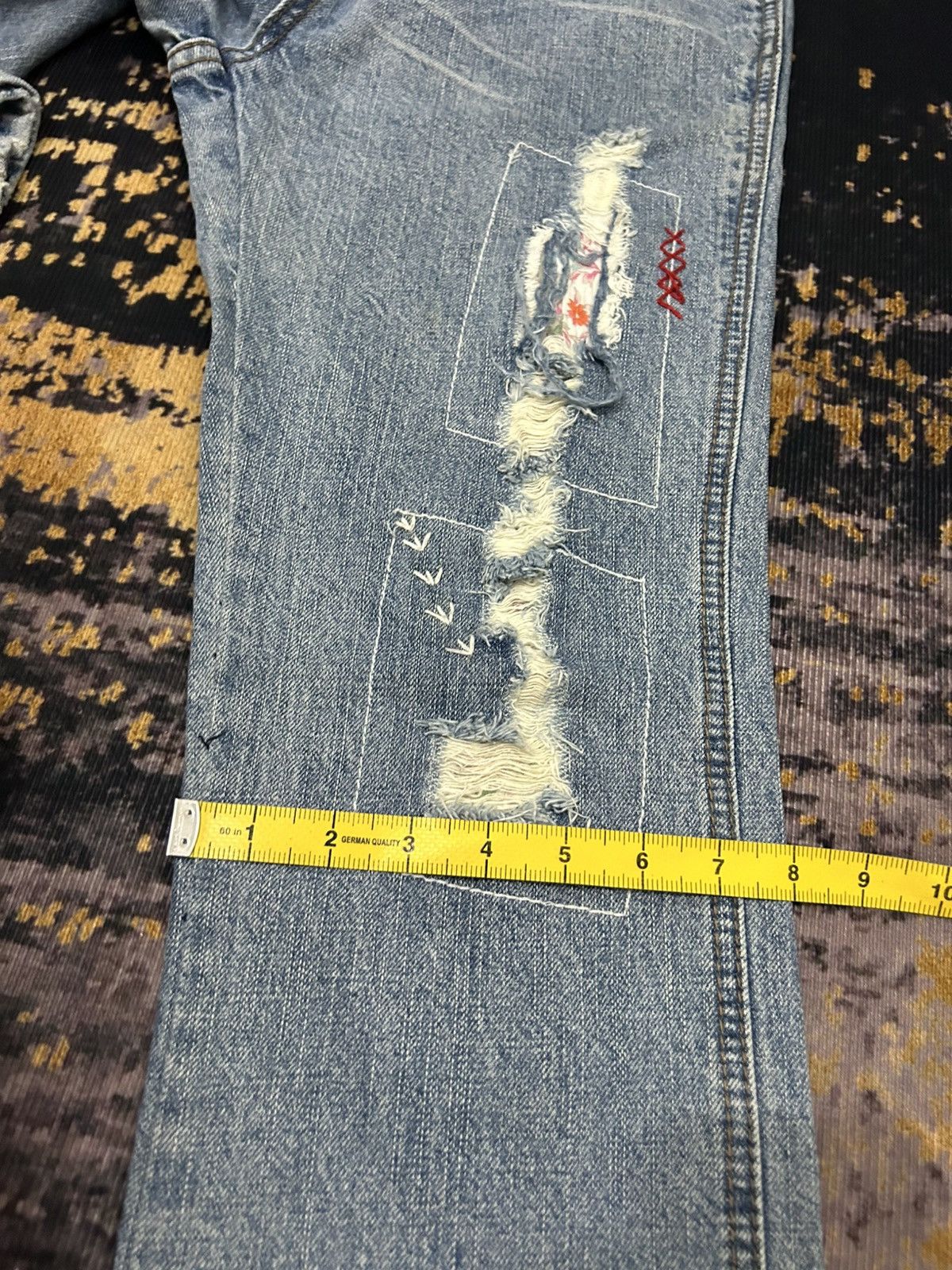 Japanese Brand Vintage Clef De Sol Ripped Jeans Size US 31 - 18 Thumbnail