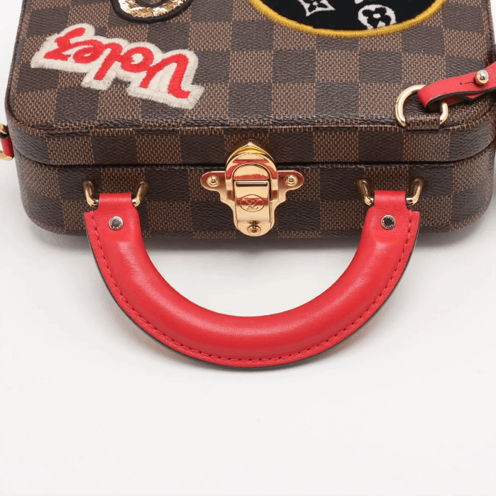 Louis Vuitton Damier Ebene LV Stories Box Patches Bag Brown x Red Size ONE SIZE - 5 Thumbnail