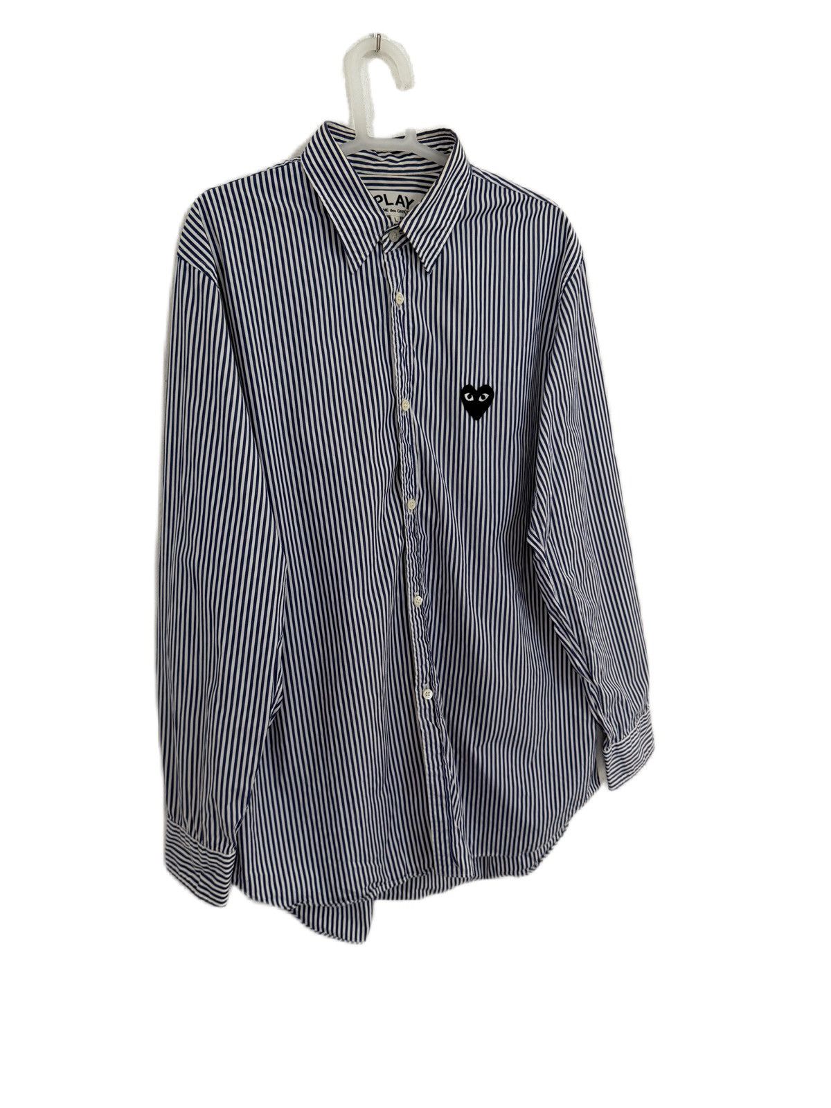 Comme des Garcons Homme Plus COMME DES GARCONS PLAY STRIPE BUTTON UP BLACK LOVE EMOJI Size US L / EU 52-54 / 3 - 3 Thumbnail