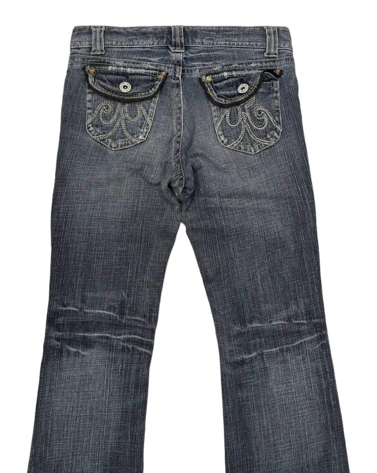If Six Was Nine JAPANESE FLARE DENIM JEANS ORIRIN JAPAN BOOTCUT Size 30" / US 8 / IT 44 - 6 Thumbnail