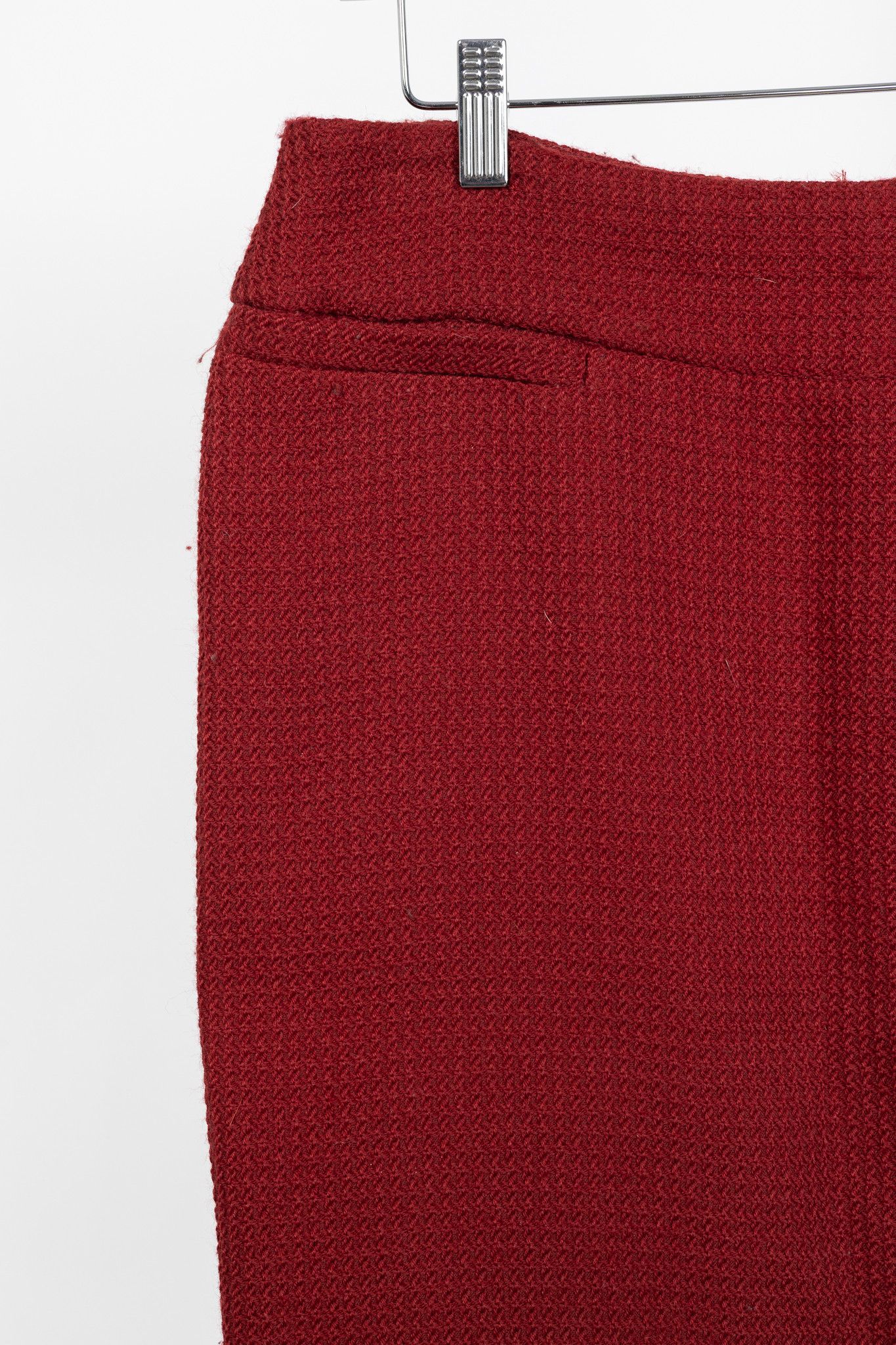 Donna Karan Donna Karan New York Red Wool Tweed Pencil Skirt Size 32" / US 10 / IT 46 - 4 Thumbnail