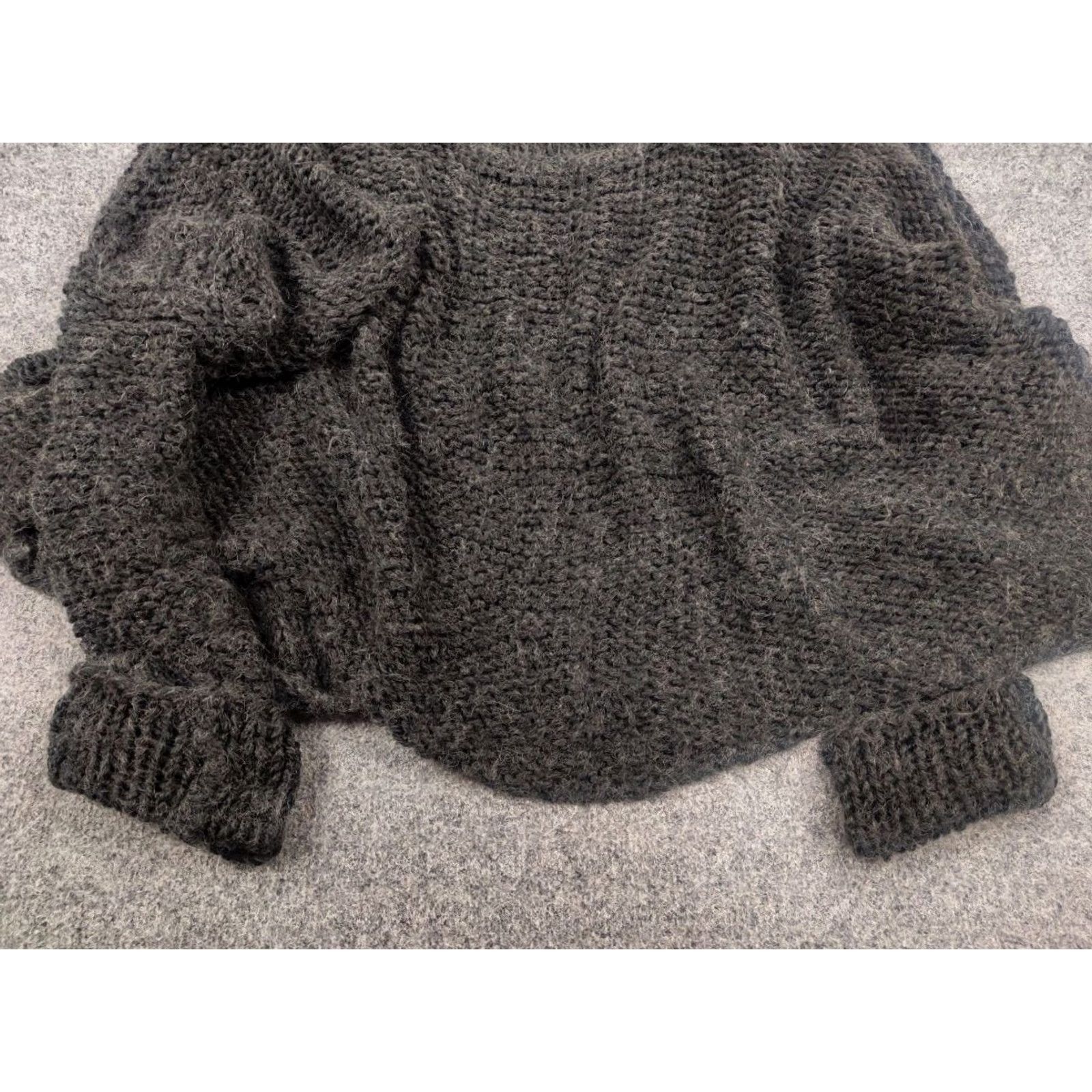 Vintage Umit unal Design oversized knit Dark Gray Wool blend cropped Sweater Size L / US 10 / IT 46 - 7 Thumbnail