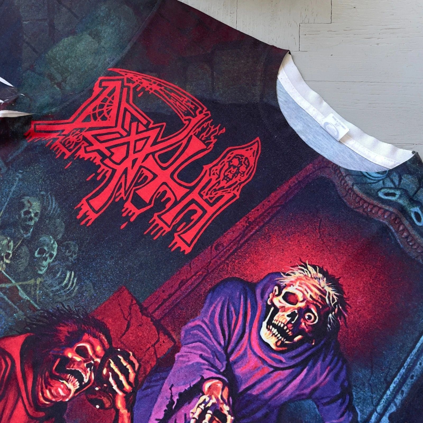 Band Tees Vintage Death Band Graphic All Over Print Tee Shirt Size US XL / EU 56 / 4 - 4 Thumbnail