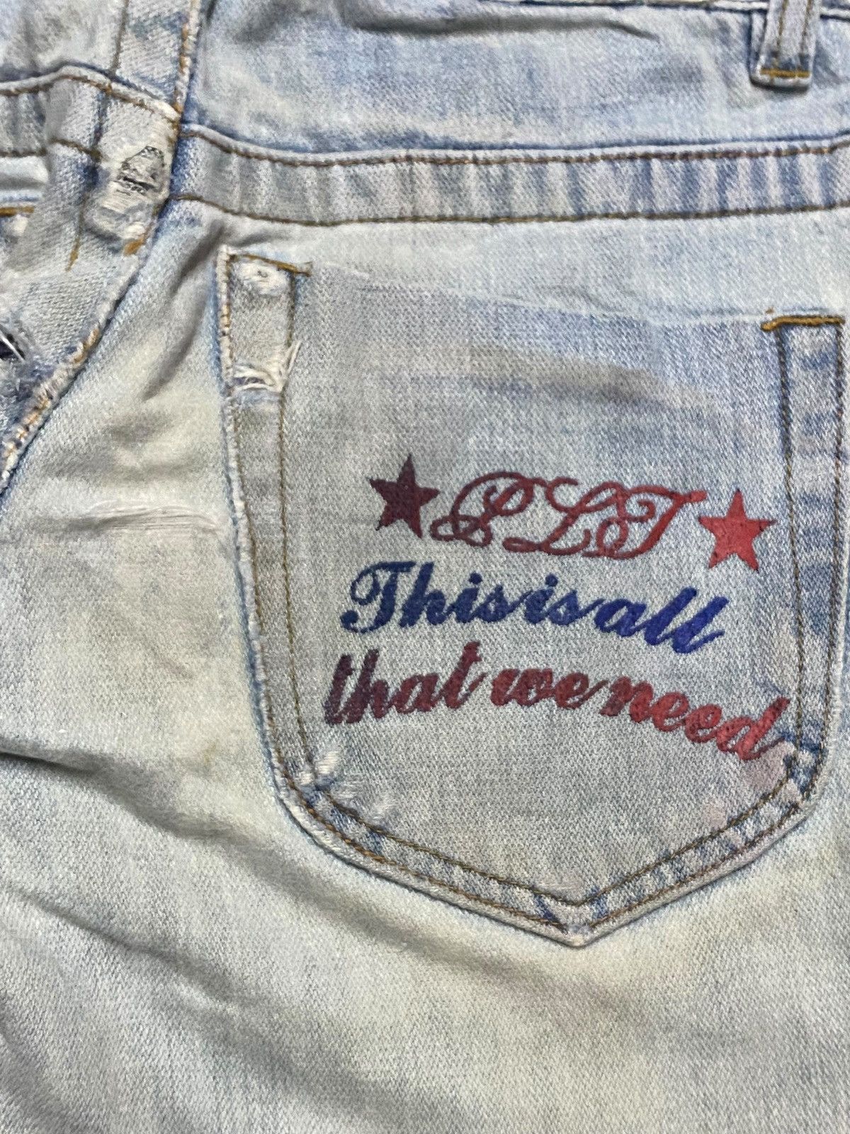 Vintage Love Latte Light Wash Embroidered Cross Slim Jeans
