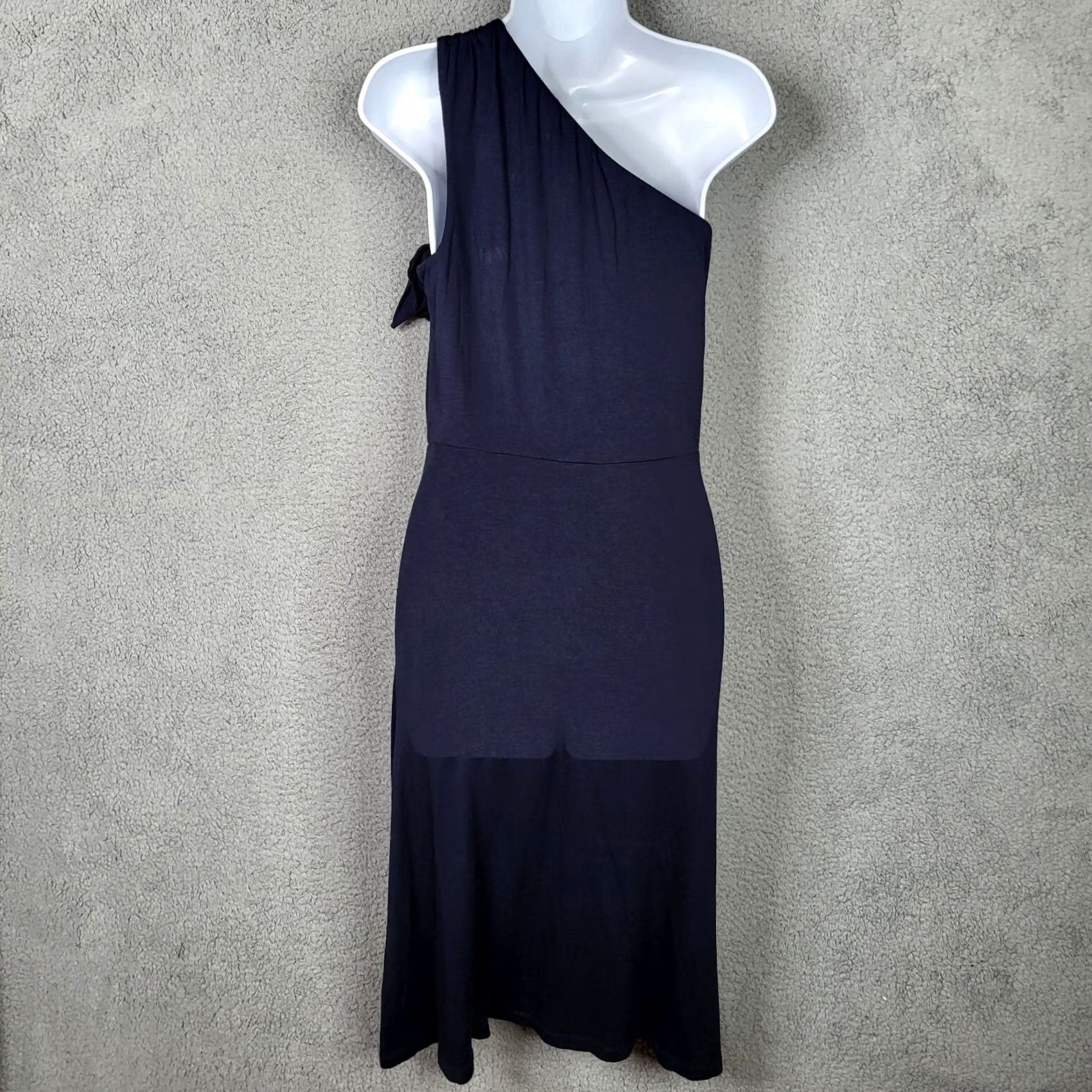 Vintage Ann Taylor Women’s navy blue One Shoulder Tie dress S NEW Size S / US 4 / IT 40 - 2 Thumbnail