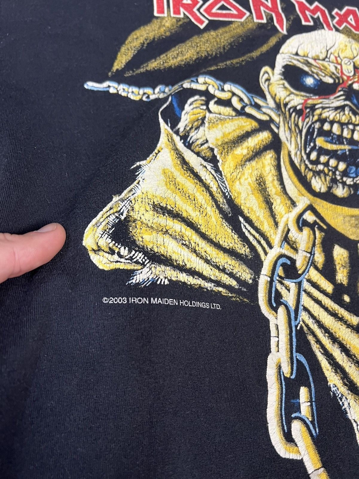 Band Tees × Iron Maiden × Vintage 00s Iron Maiden TOUR 2003 t shirt Faded BOXY Size US L / EU 52-54 / 3 - 5 Thumbnail