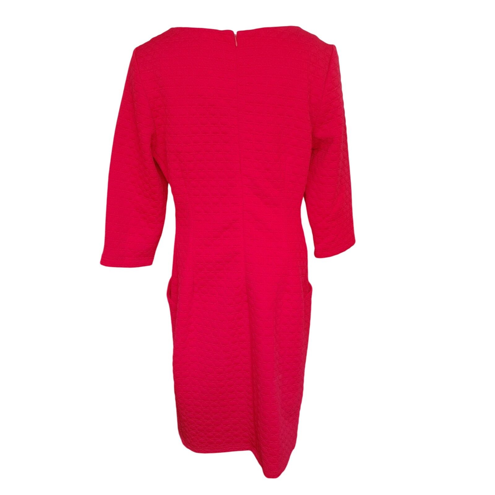 Other Sharagano Women's 14 Hot Pink Long Sleeve Dress w/ Pockets! Size XL / US 12-14 / IT 48-50 - 2 Thumbnail
