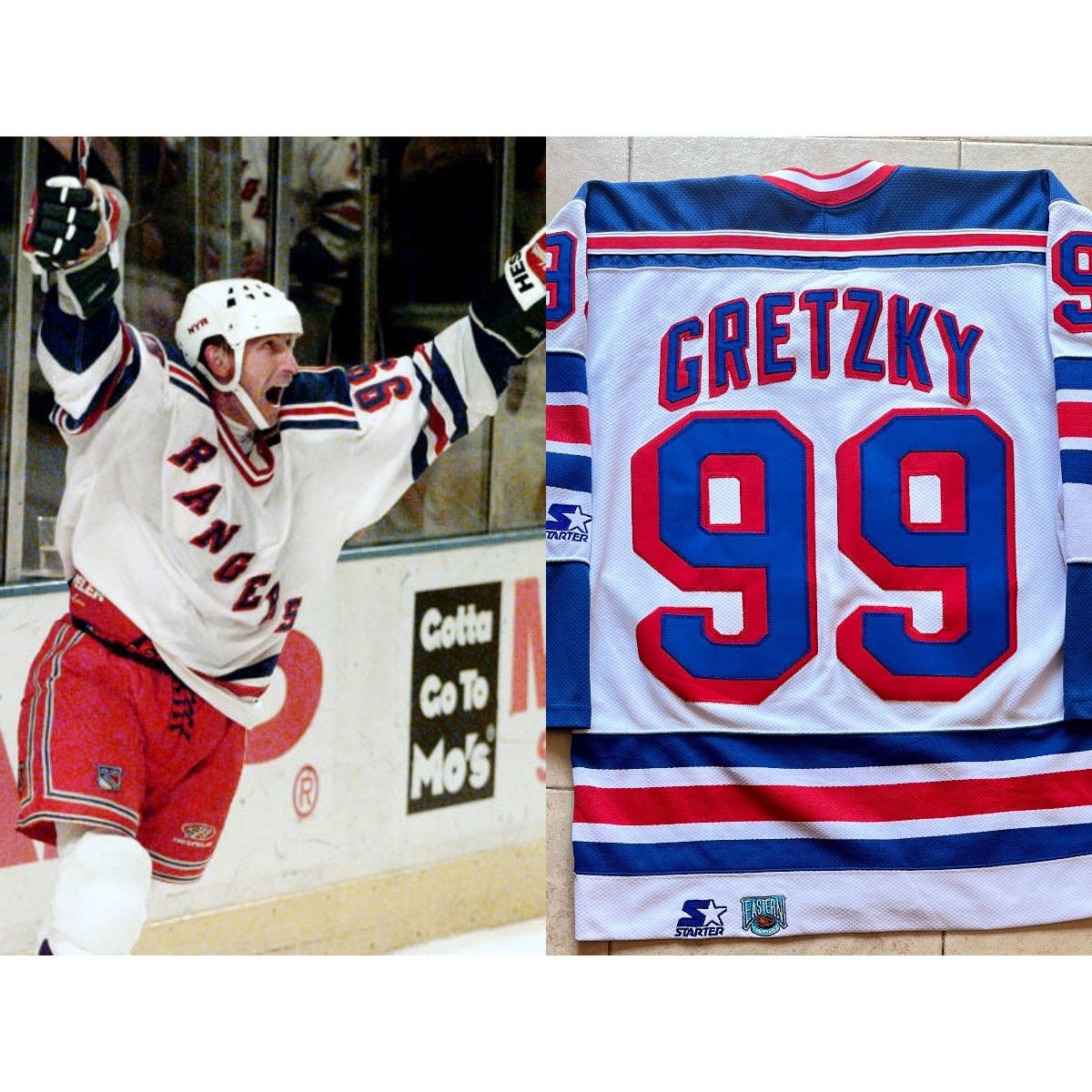 image of Wayne Gretzky 99 Ny Rangers 90's Starter Jersey White M Nhl, Men's (Size Medium)