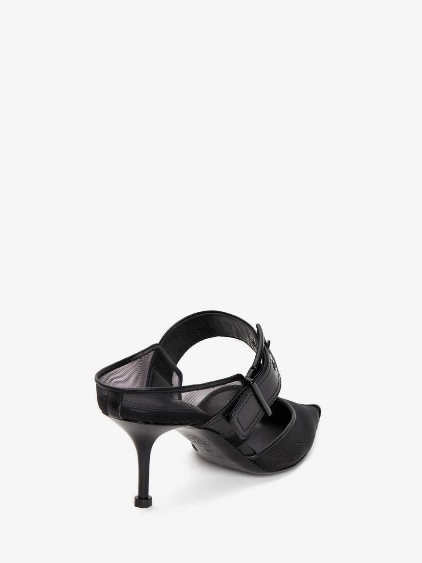 Alexander McQueen o1w1db10925 Punk Buckle Mule in Black Size US 7 / IT 37 - 3 Thumbnail