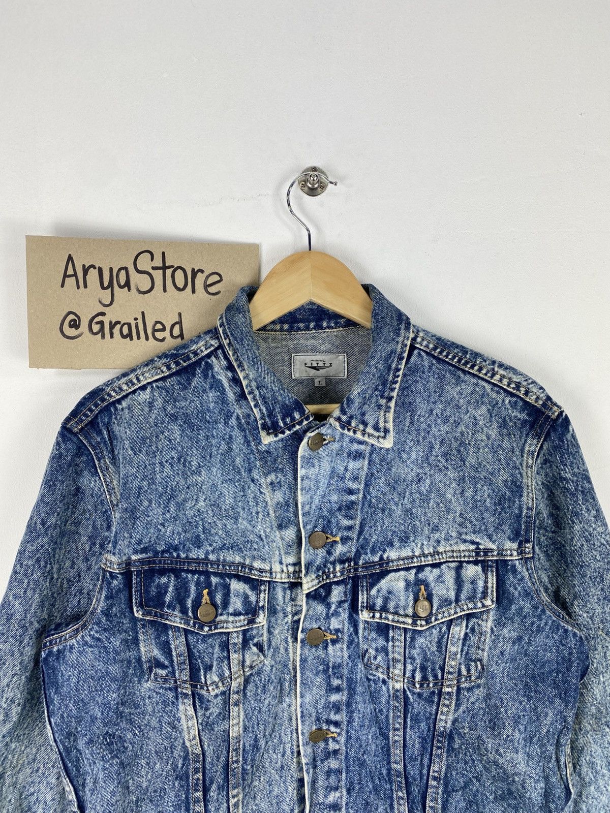 Japanese Brand Vintage 90’s Denim Jacket by Fittz Size US S / EU 44-46 / 1 - 7 Thumbnail