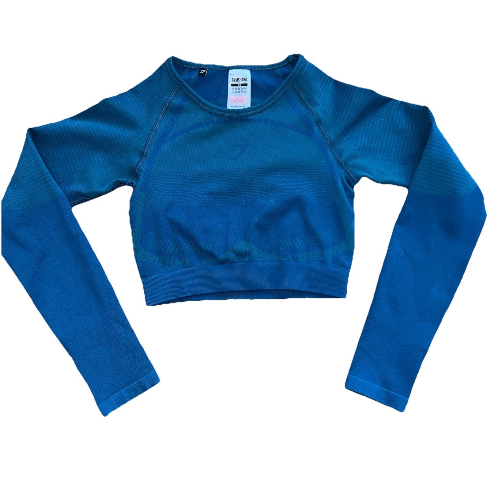 Gymshark Gymshark Flex Long Sleeve Crop Top Y2K Blue X-Small A001415 Size XS / US 0-2 / IT 36-38 - 1 Thumbnail