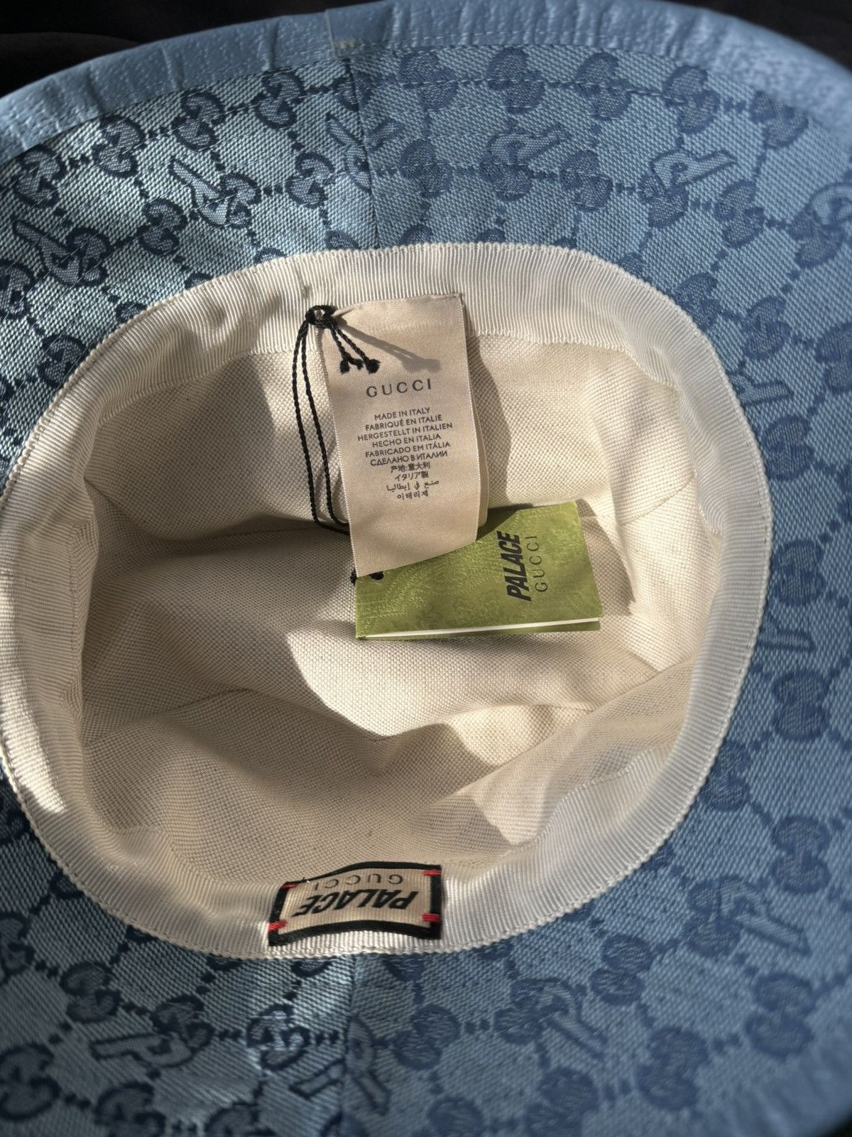 Gucci × Palace Palace x Gucci GG-P Monogram Bucket Hat Blue Size ONE SIZE - 6 Thumbnail
