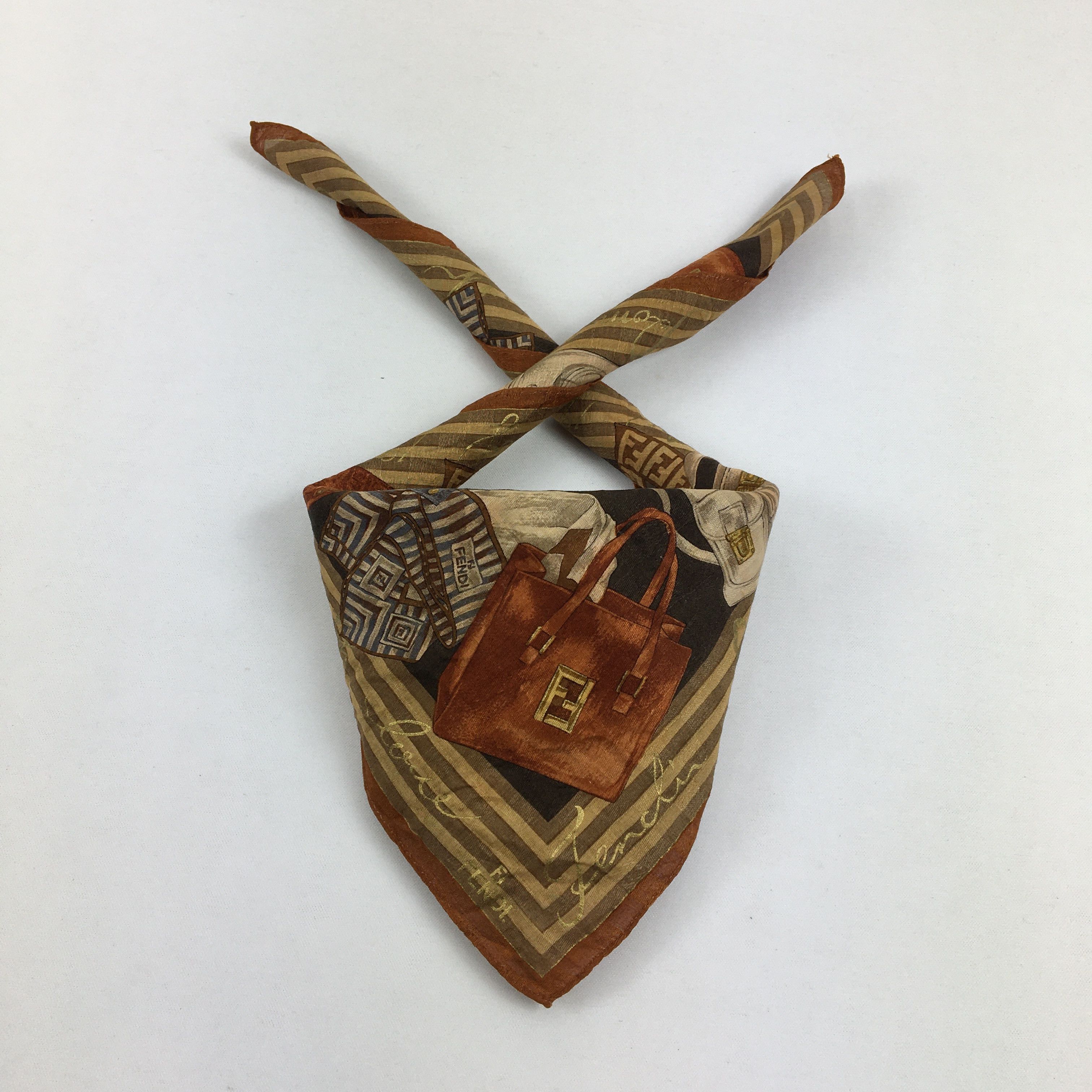 Japanese Brand Vintage Fendi Handkerchief Bags Motif Neckerchief Bandana Size ONE SIZE - 4 Thumbnail