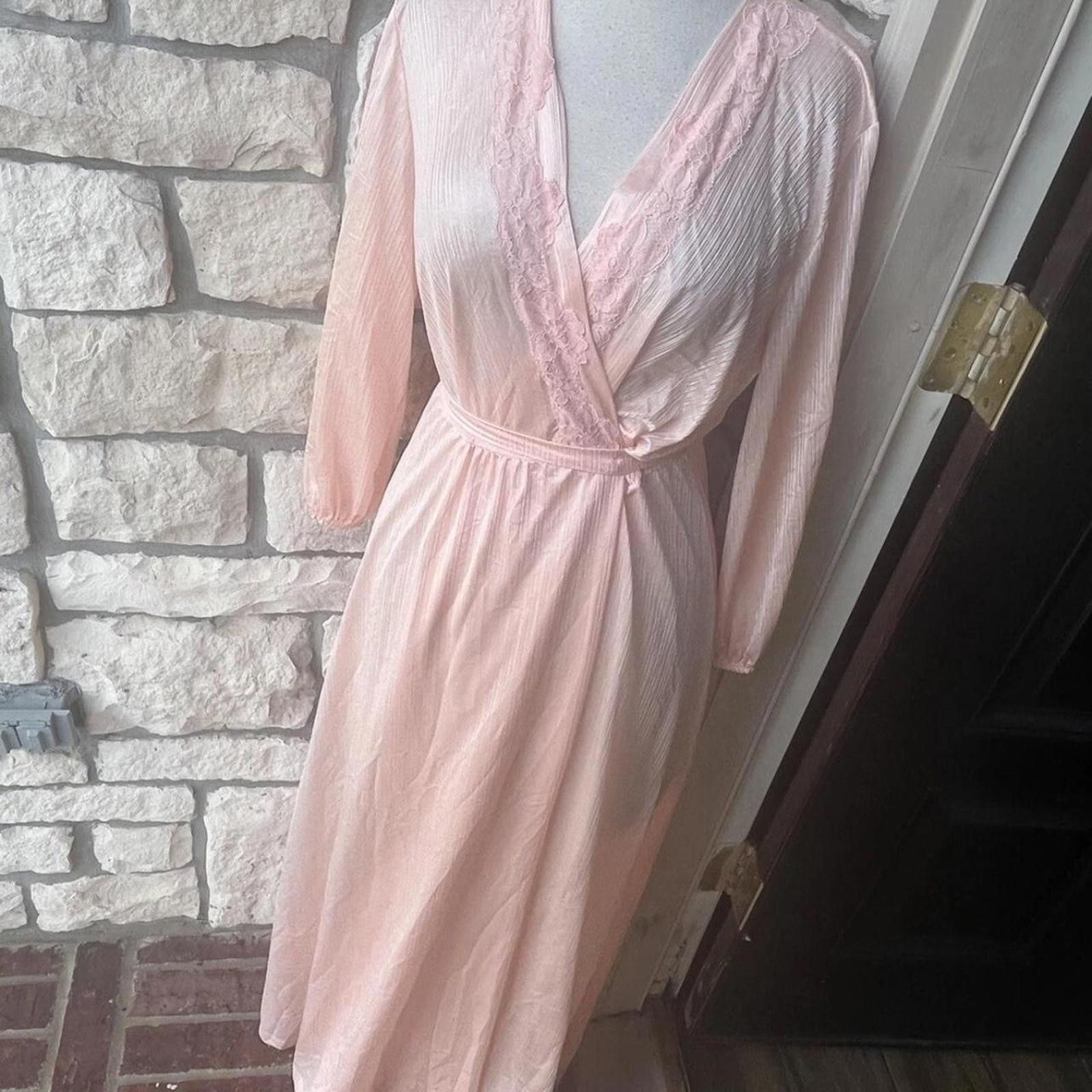 Other Pink vintage 70s dress with lace dress #70sfashion Size ONE SIZE - 1 Thumbnail