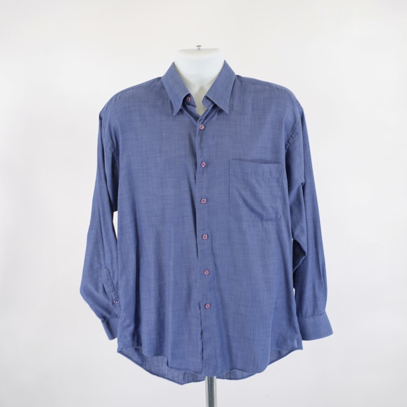 Pronto Uomo DAMAGED Pronto Uomo Blue Weave Large Cotton Hide-Away Button Size US L / EU 52-54 / 3 - 5 Thumbnail