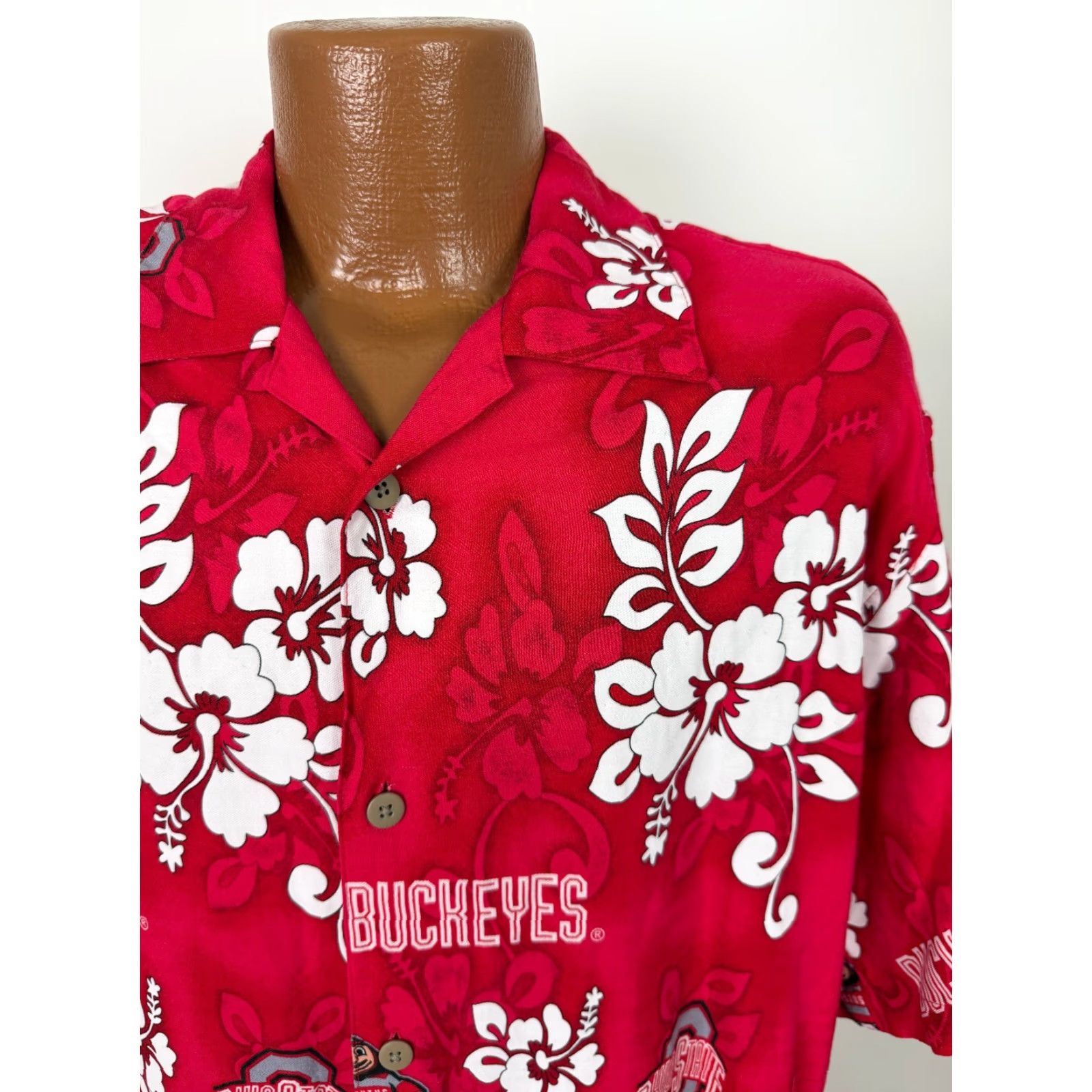 Vintage Spike Sports Shirt Men XL Ohio State Buckeyes Hawaiian Brutus College Football Size US XL / EU 56 / 4 - 2 Thumbnail