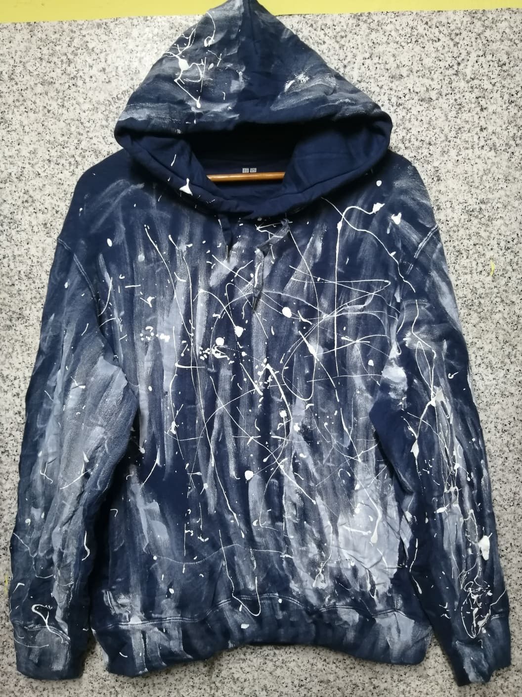 Japanese Brand × Uniqlo HOODIE PUNK UNIQLO PAINT VERY RARE Size US XL / EU 56 / 4 - 2 Thumbnail