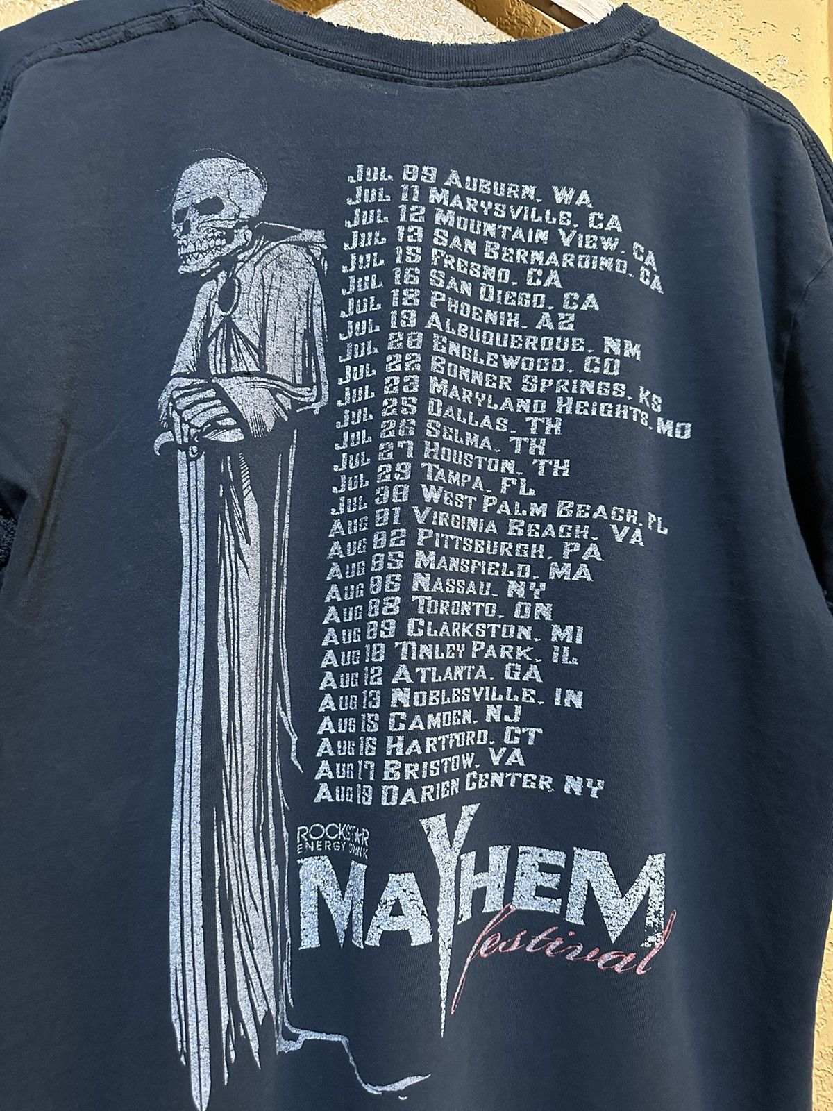 4GSELLER × Band Tees × Vintage THRASHED Vintage Mayhem Festival Rockstar Tee Size US L / EU 52-54 / 3 - 4 Thumbnail