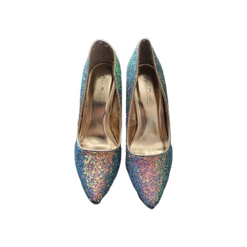 Other Anne Michelle Hibiscus Heels Womens 7.5 Pastel Rainbow Size US 7.5 / IT 37.5 - 5 Thumbnail