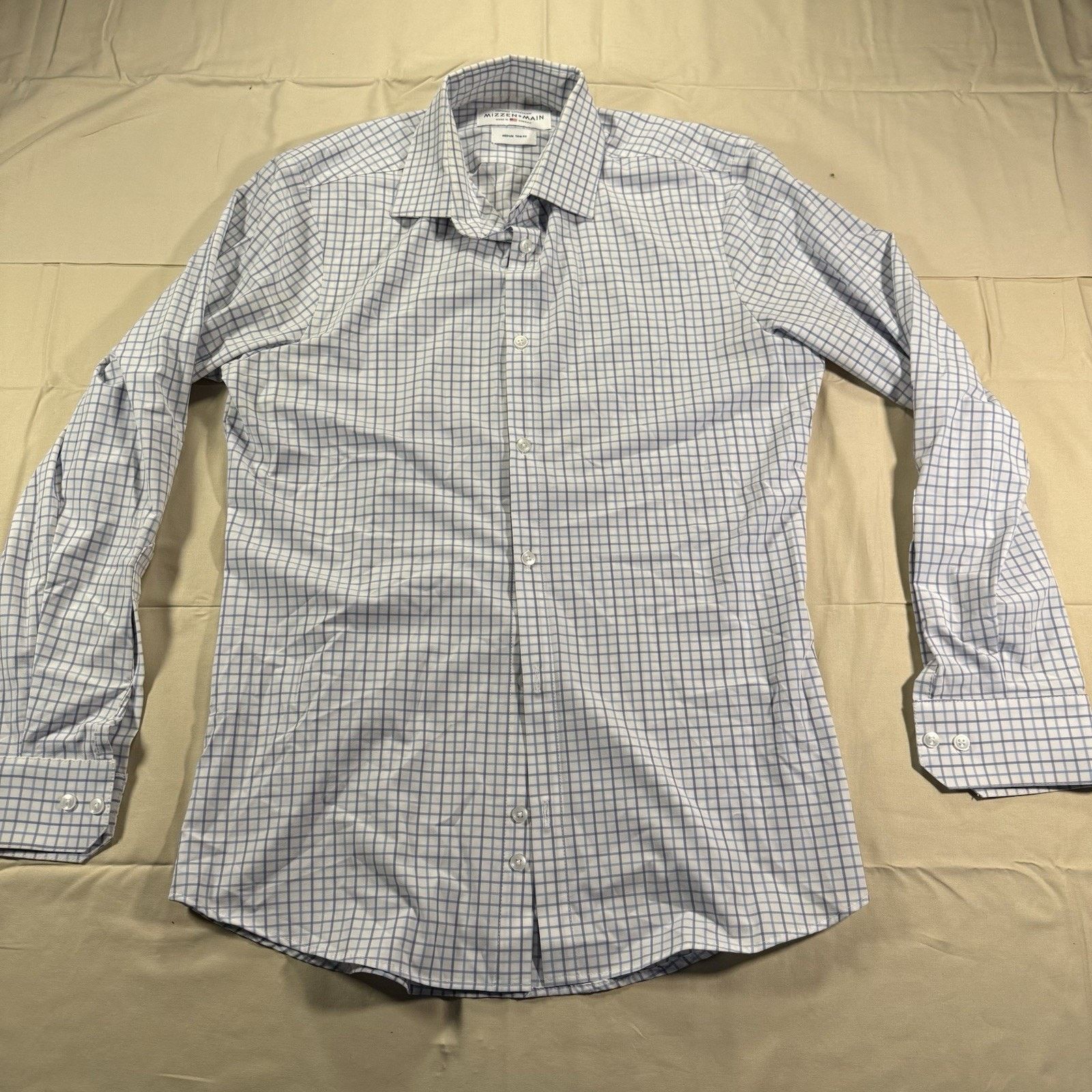 Mizzen+Main Mizzen Main Leeward Mens Medium Trim Fit Plaid Performance Size US M / EU 48-50 / 2 - 2 Thumbnail