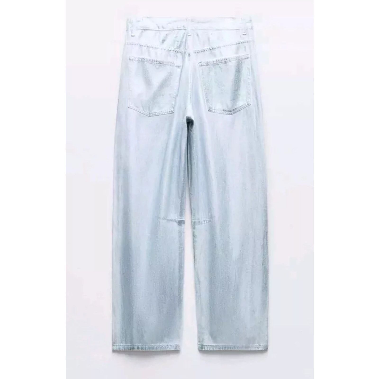 Zara NWT-Zara TRF FOIL BALLOON BAGGY JEANS SZ 14 Size 36" / US 14 / IT 50 - 3 Thumbnail