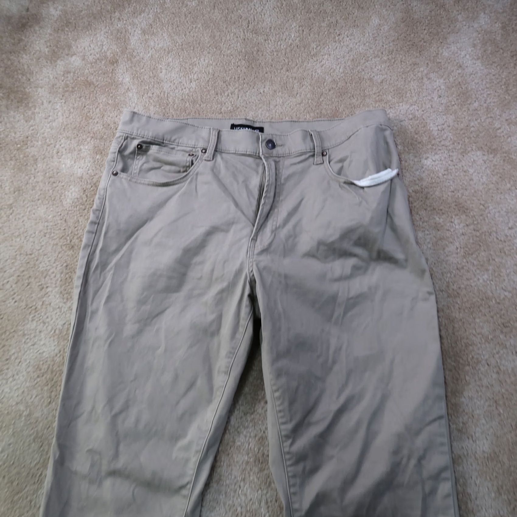 Lucky Brand Lucky Brand 223 Straight Leg Chino Pants Men 36x30 Beige Stretch Regular 5-Pocket Denim/Khaki Style Jeans Size US 36 / EU 52 - 2 Thumbnail