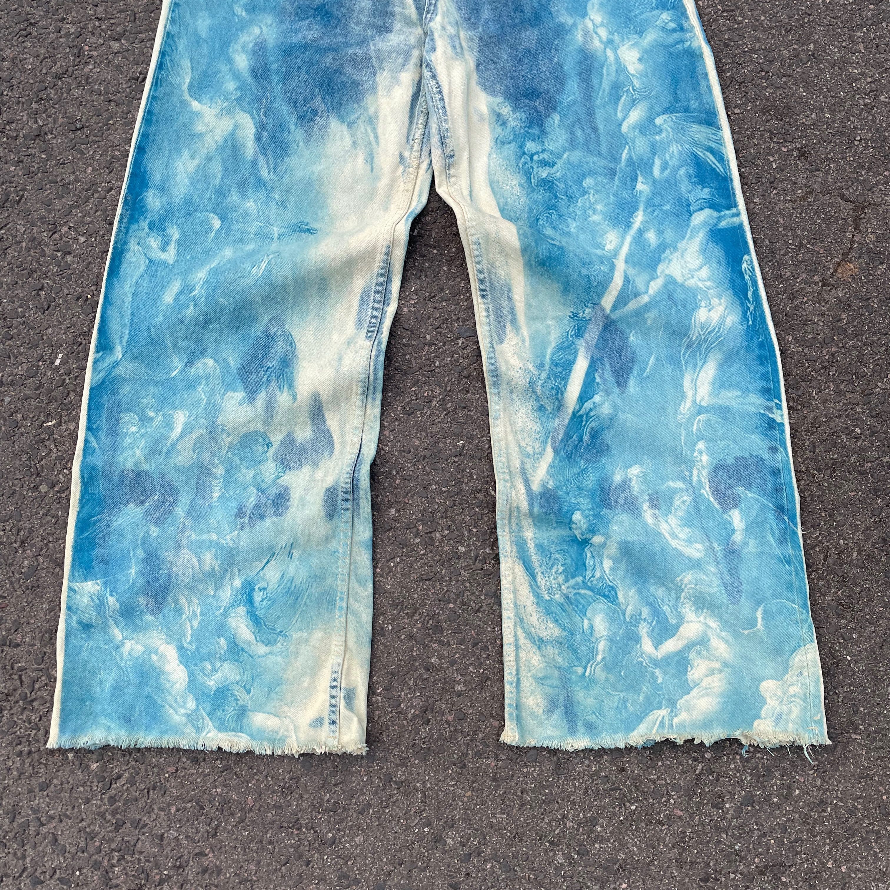 Other Custom Jeans Blue Bleached Denim Japanese Style Y2K Pants Size US 30 / EU 46 - 4 Thumbnail