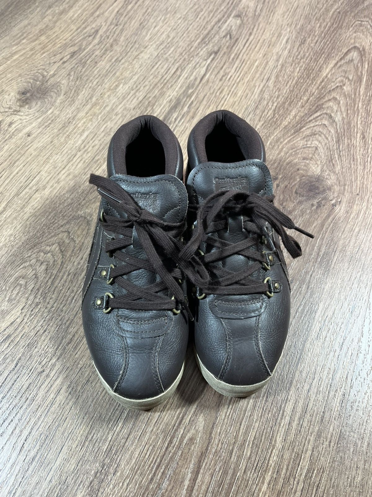 Onitsuka Tiger Vintage Asics Onitsuka Tiger Leather Brown Shoes Size US 4.5 / IT 34.5 - 3 Thumbnail