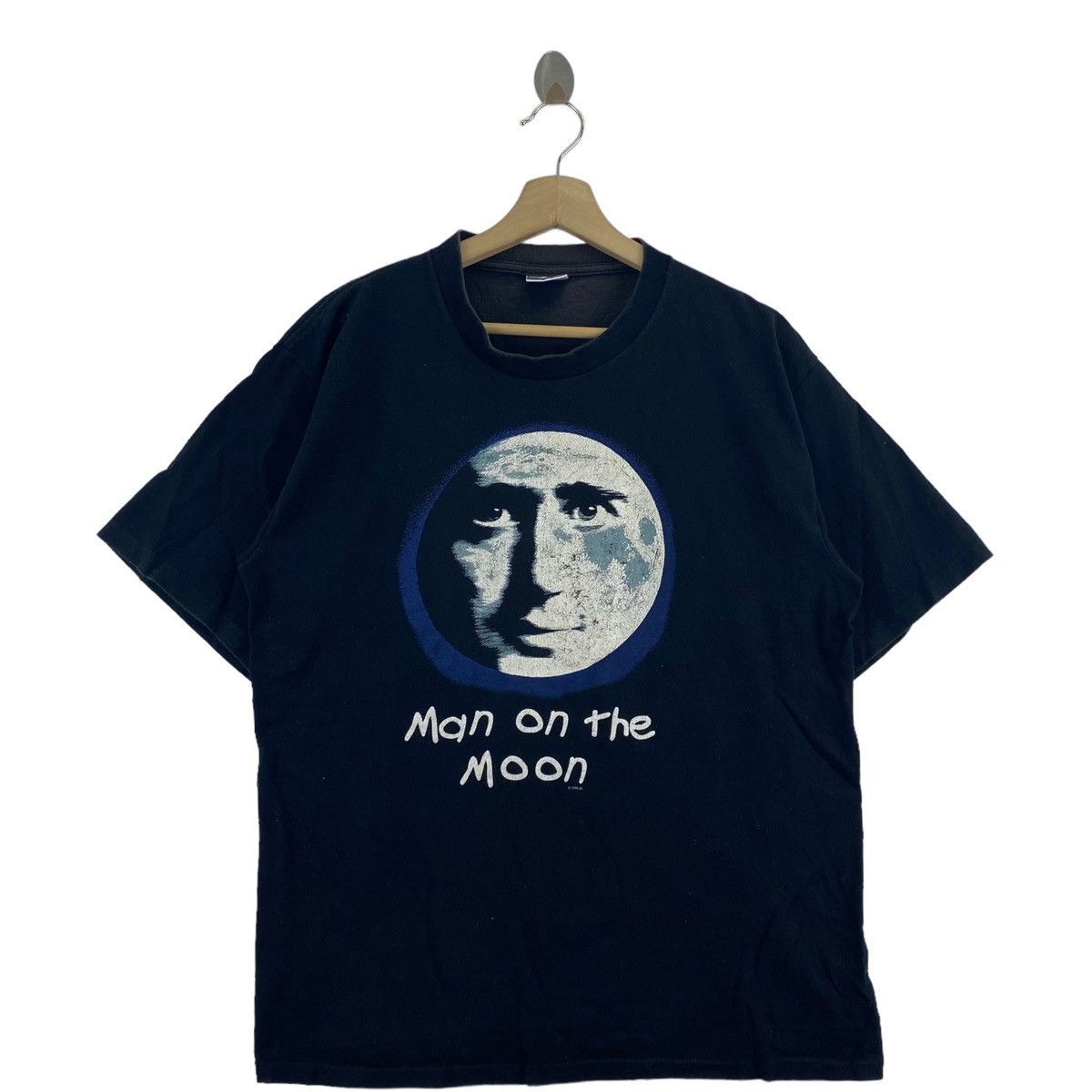 image of Vintage 90's Man On The Moon Movie Hollywood Print Black, Men's (Size Large)