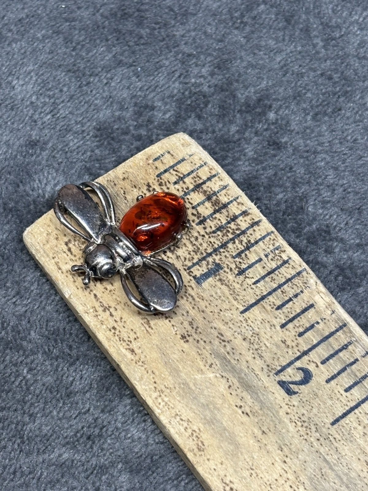 Other Baltic Amber Sterling Silver 925 Brooch Bee Insect Amber Pin Size ONE SIZE - 8 Thumbnail