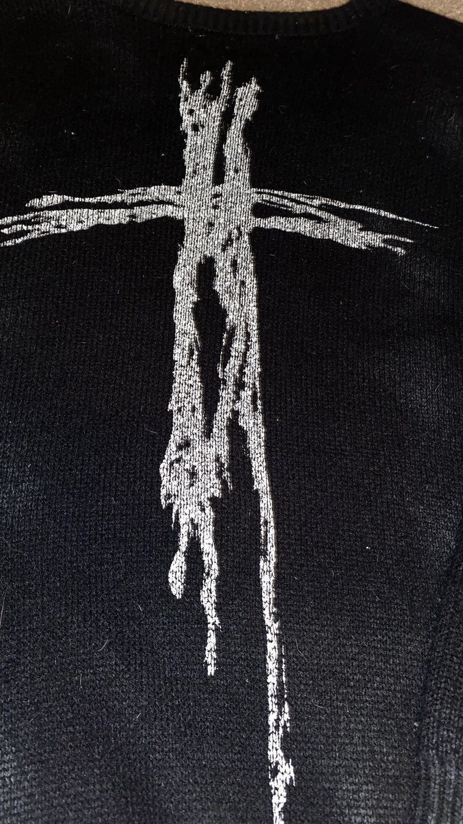 Designer × Vintage Additive Black Cross Knit Sweater Size US XL / EU 56 / 4 - 5 Thumbnail