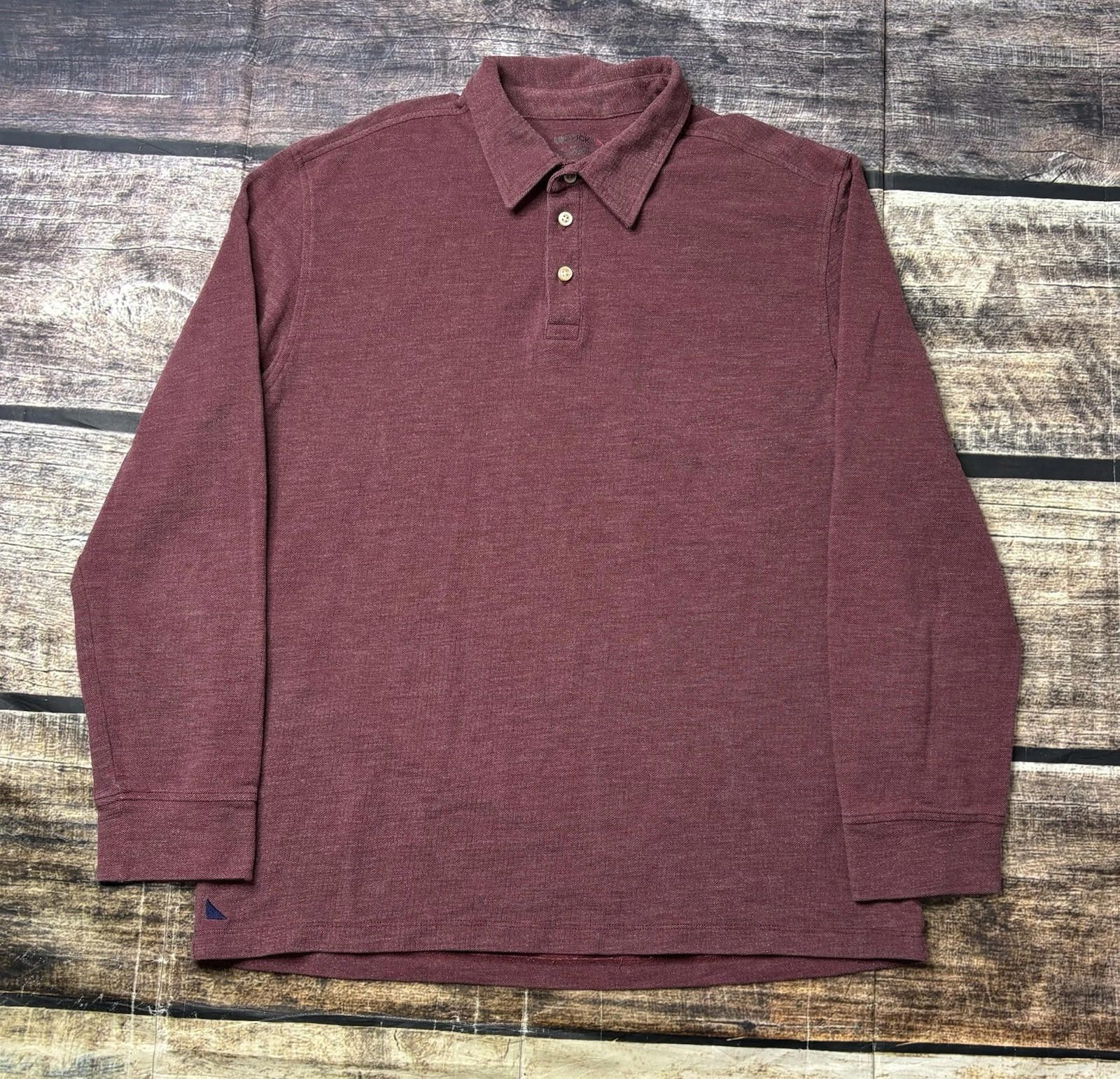 UNTUCKit Untuckit Polo Shirt Men's XL Burgundy Long Sleeve Logo Golf Size US XL / EU 56 / 4 - 1 Thumbnail