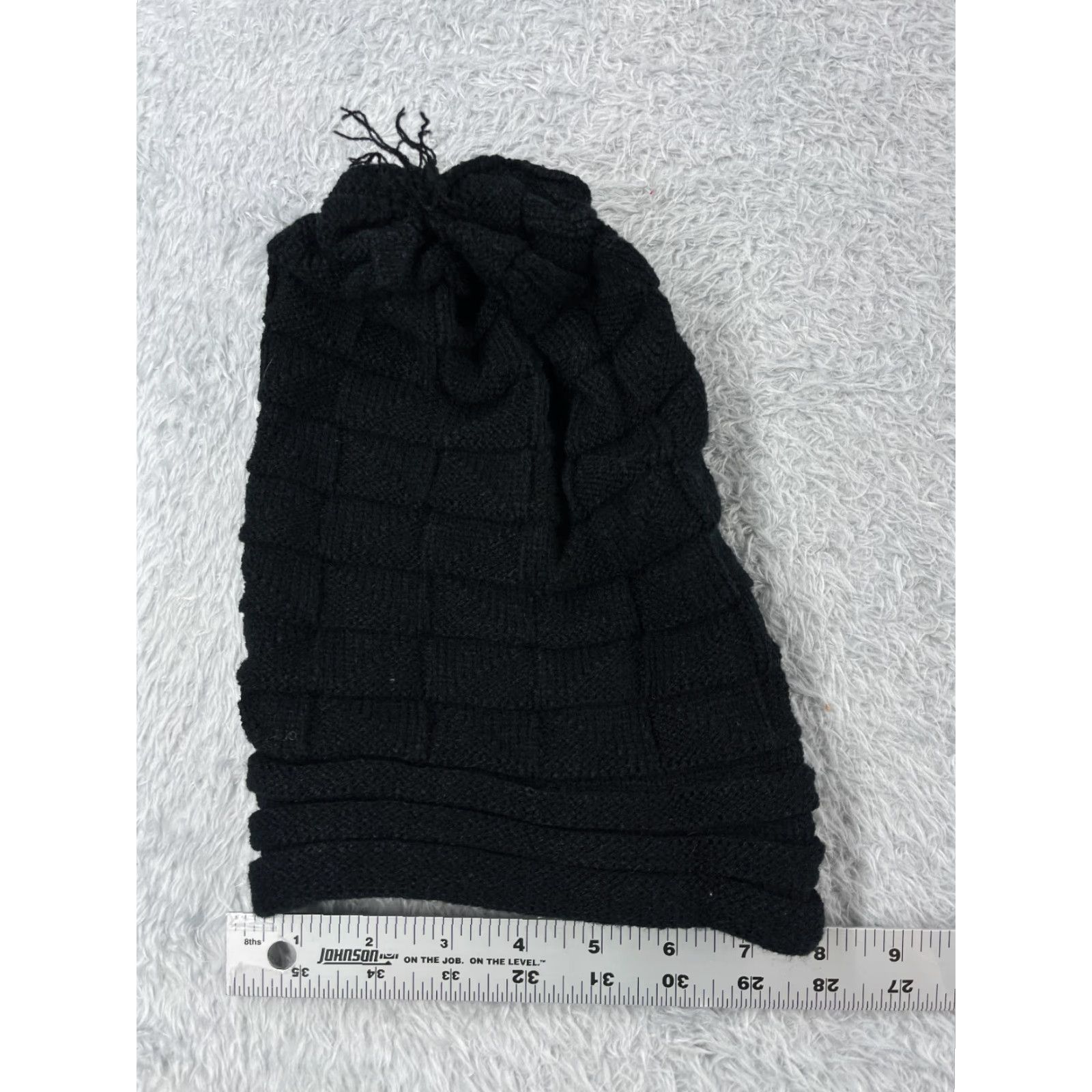 Vintage 100% Acrylic Beanie Womens One Size Black Slouch Knit Stretch Snow Ski Toque Size ONE SIZE - 4 Thumbnail