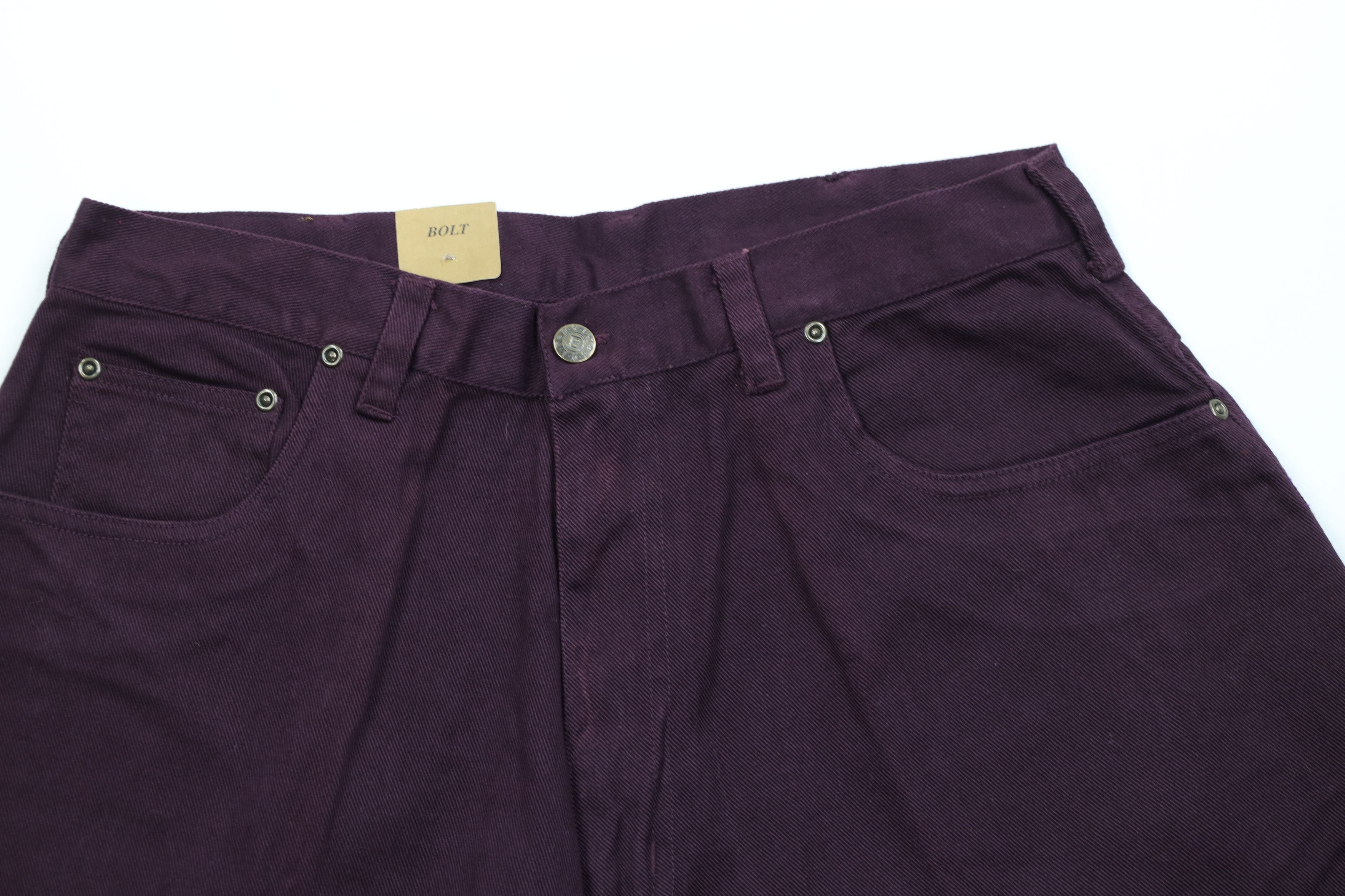 Vintage Deadstock Vintage 90s Streetwear Fit Denim Shorts Purple Size US 33 - 2 Thumbnail