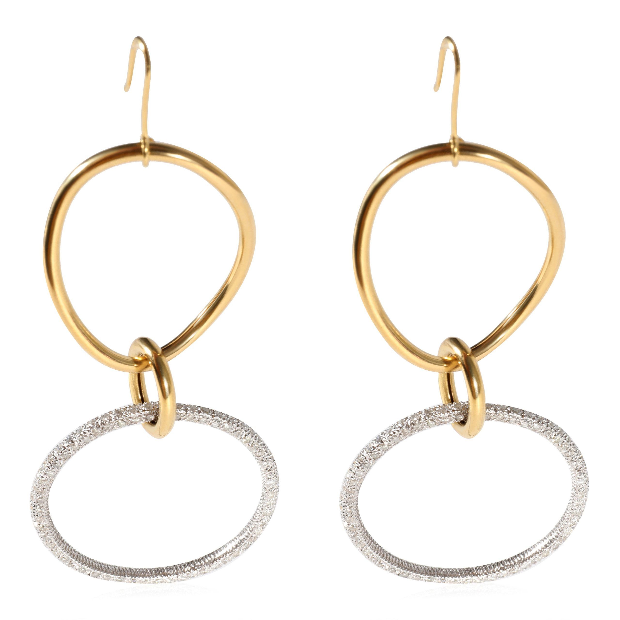 image of Diamond Circle Drop Earrings In 18K Yellow Gold 4.22 Ctw, Women's