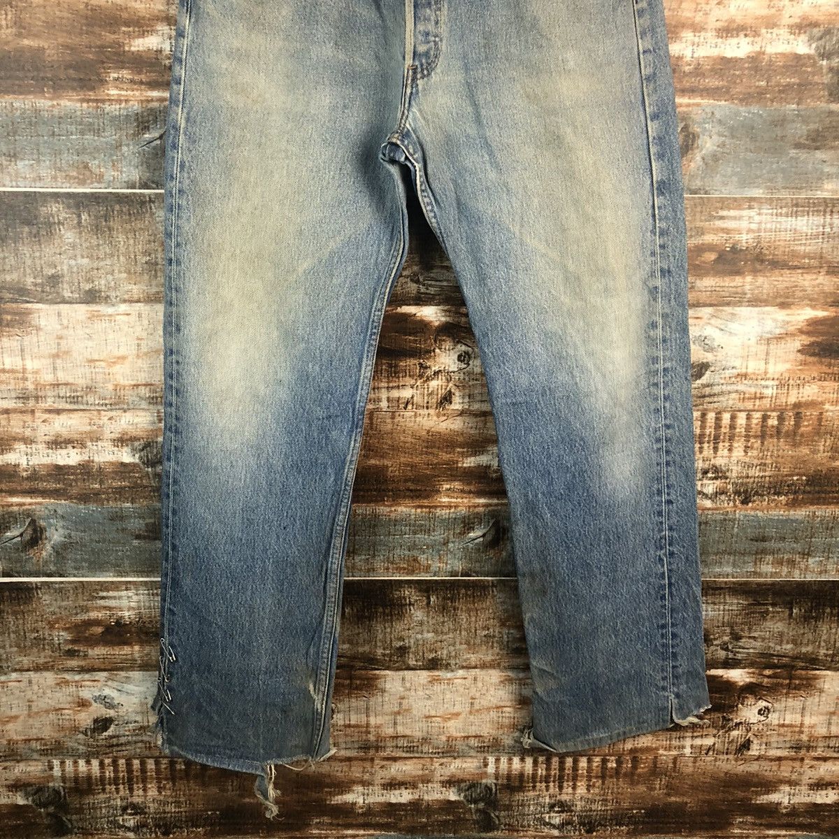 Levi's Levis 501xx vintage Blue ripped Denim Pants #A2571 Size US 35 - 3 Thumbnail