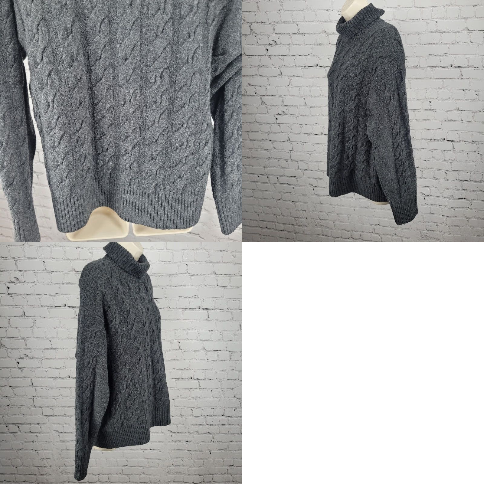 Nordstrom Nordstrom Women's Sweater - Wool Blend Turtleneck Pullover - Gray - Size M - Long Sleeve - Classic Casual Workwear - Hand Wash Only Size M / US 6-8 / IT 42-44 - 8 Thumbnail