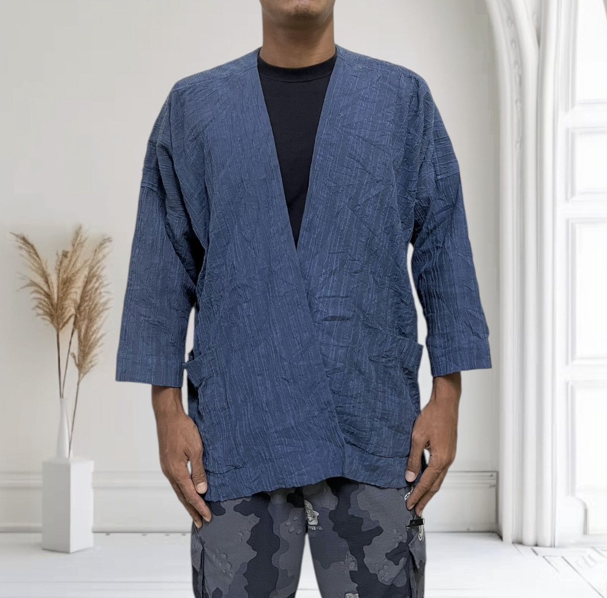 Issey Miyake 💥 ARCHIVES 80s-90s ISSEY MIYAKE PLANTATION WRINKLE KIMONO Size US M / EU 48-50 / 2 - 3 Thumbnail